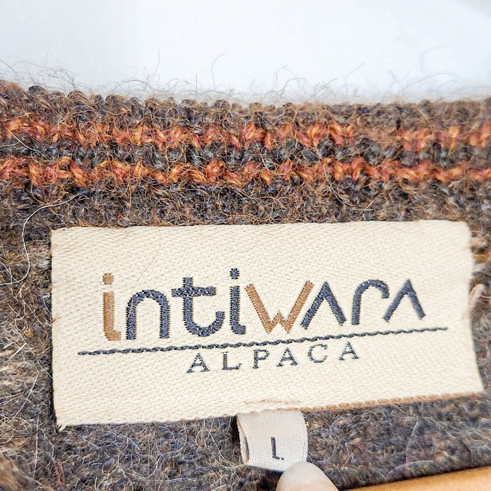 Vintage VTG 90s Intiwara Alpaca Handmade Brown Sweater Mens Size L Size US L / EU 52-54 / 3 - 4 Thumbnail
