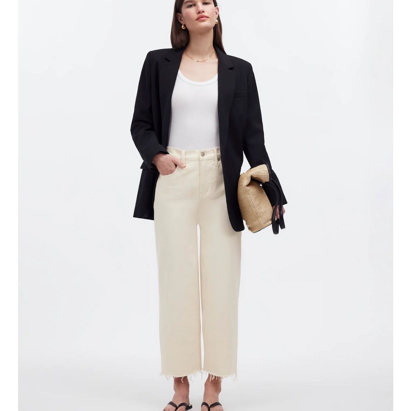 Madewell NWT Madewell The Tall Perfect Vintage Wide-Leg Crop Jean 31 Size 31" - 1 Thumbnail