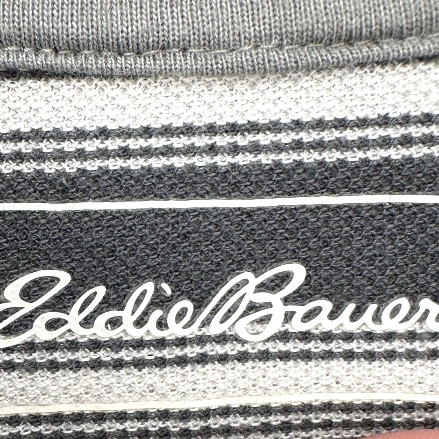 Eddie Bauer Eddie Bauer Polo Adult Men XL Cotton Gray White Stripes Short Sleeve Rugby Shirt Size US XL / EU 56 / 4 - 4 Thumbnail