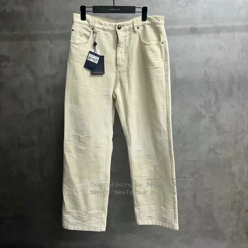 Louis Vuitton Louis Vuitton 24 New Beige Plaid Jacquard Mid-Rise Straigh Size US 32 / EU 48 - 1 Thumbnail