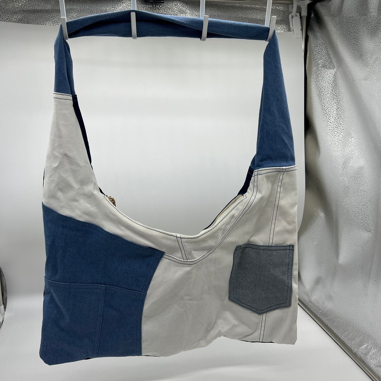 Other Attitudes by Renee Denim Patchwork Shoulder Bag Denim Combo Size ONE SIZE - 2 Thumbnail