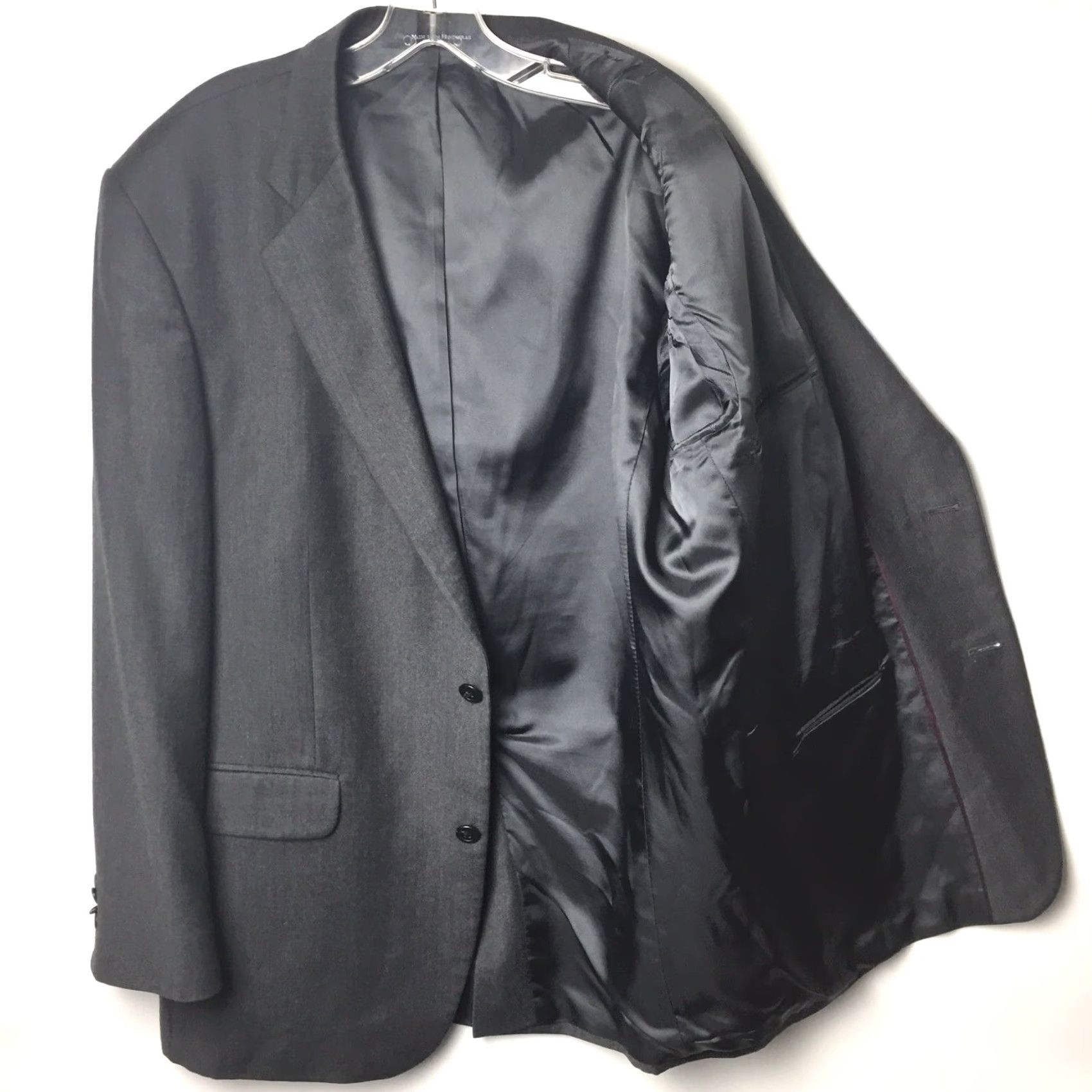 Lands' End Lands' End Blazer Mens 44 Gray Wool 2-Button Single-Breasted Notch Lapel Jacket Coat Business Regular Size 44 Mens Gray Wool Blazer Size 44R - 7 Thumbnail