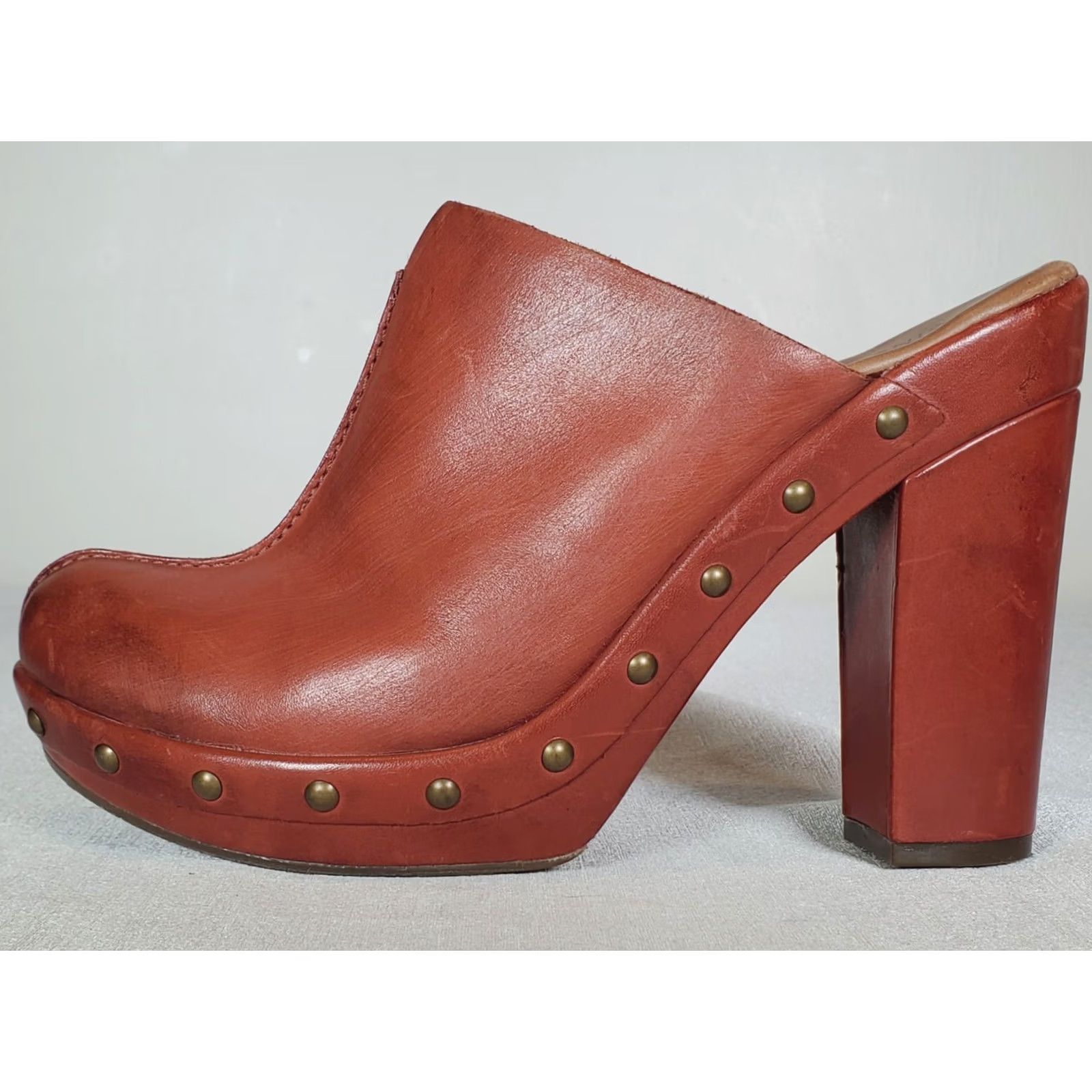 Vintage Kork-Ease Canyon Jacqueline Clogs Platform Leather Brown Size US 9 M Women's Size US 9 / IT 39 - 4 Thumbnail