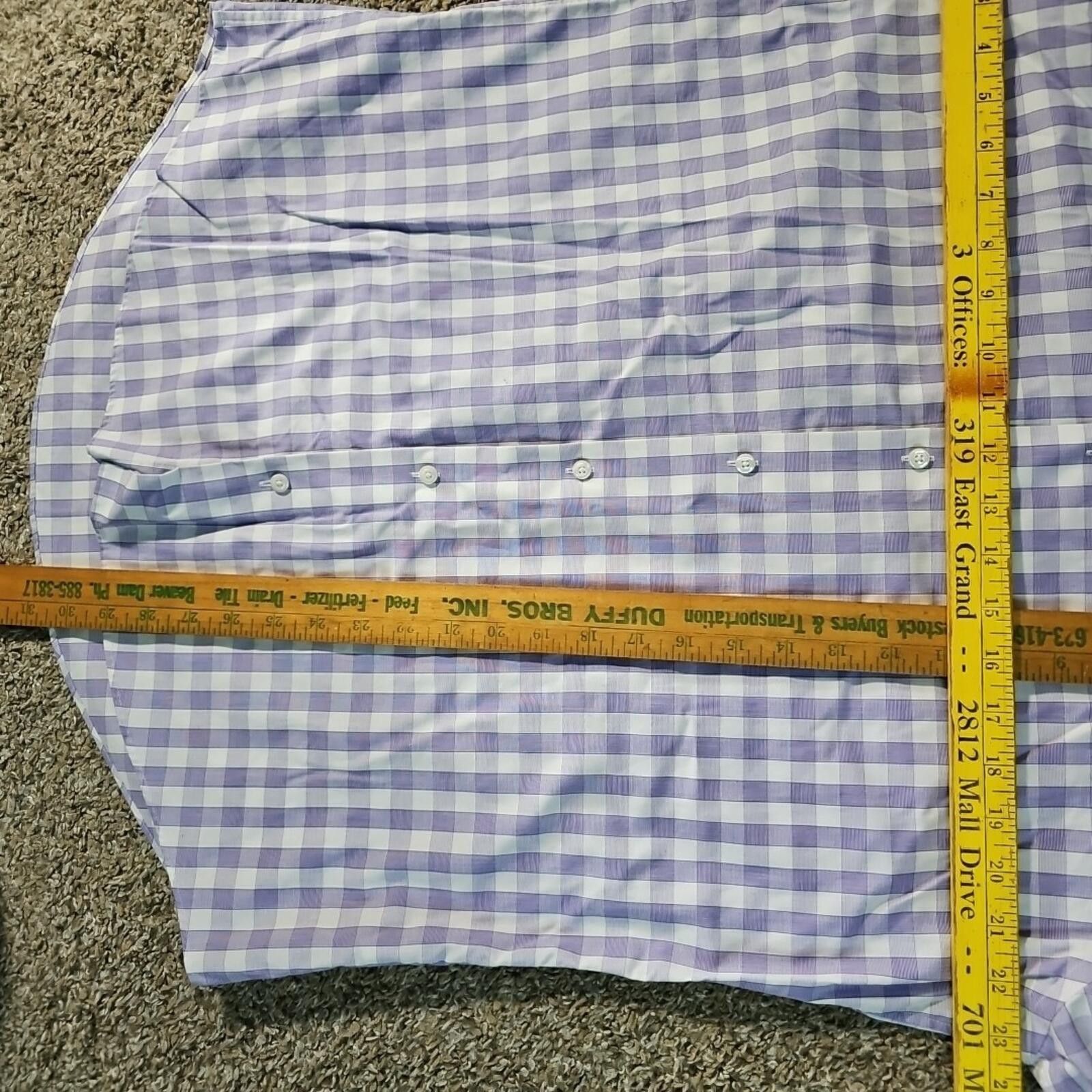 Nordstrom Nordstrom Rack Dress Shirt Purple Checker 16½ 34-35 Trim Fit Size 38R - 4 Thumbnail