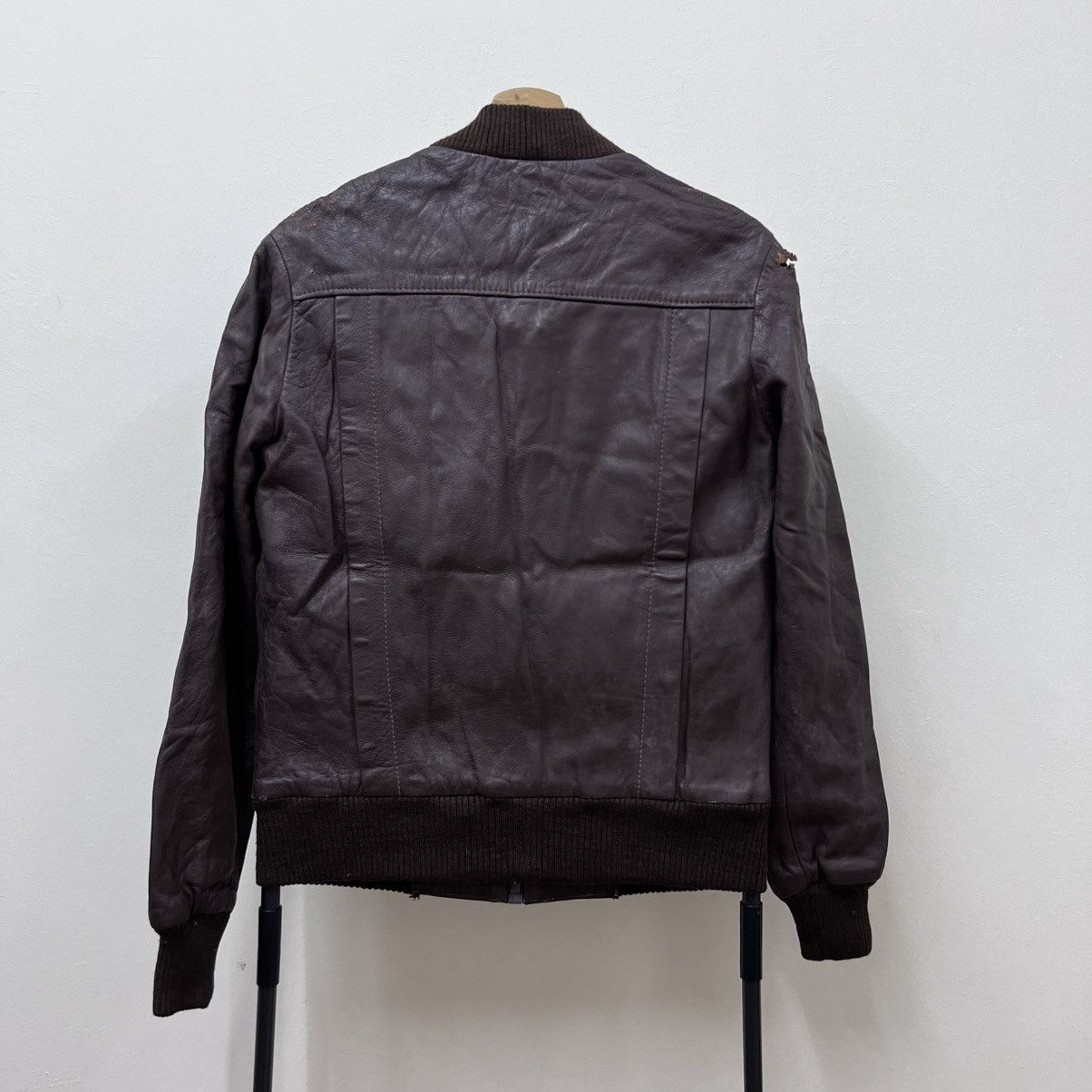 Leather Thrashed Distressed Leather Jacket Size US S / EU 44-46 / 1 - 2 Thumbnail
