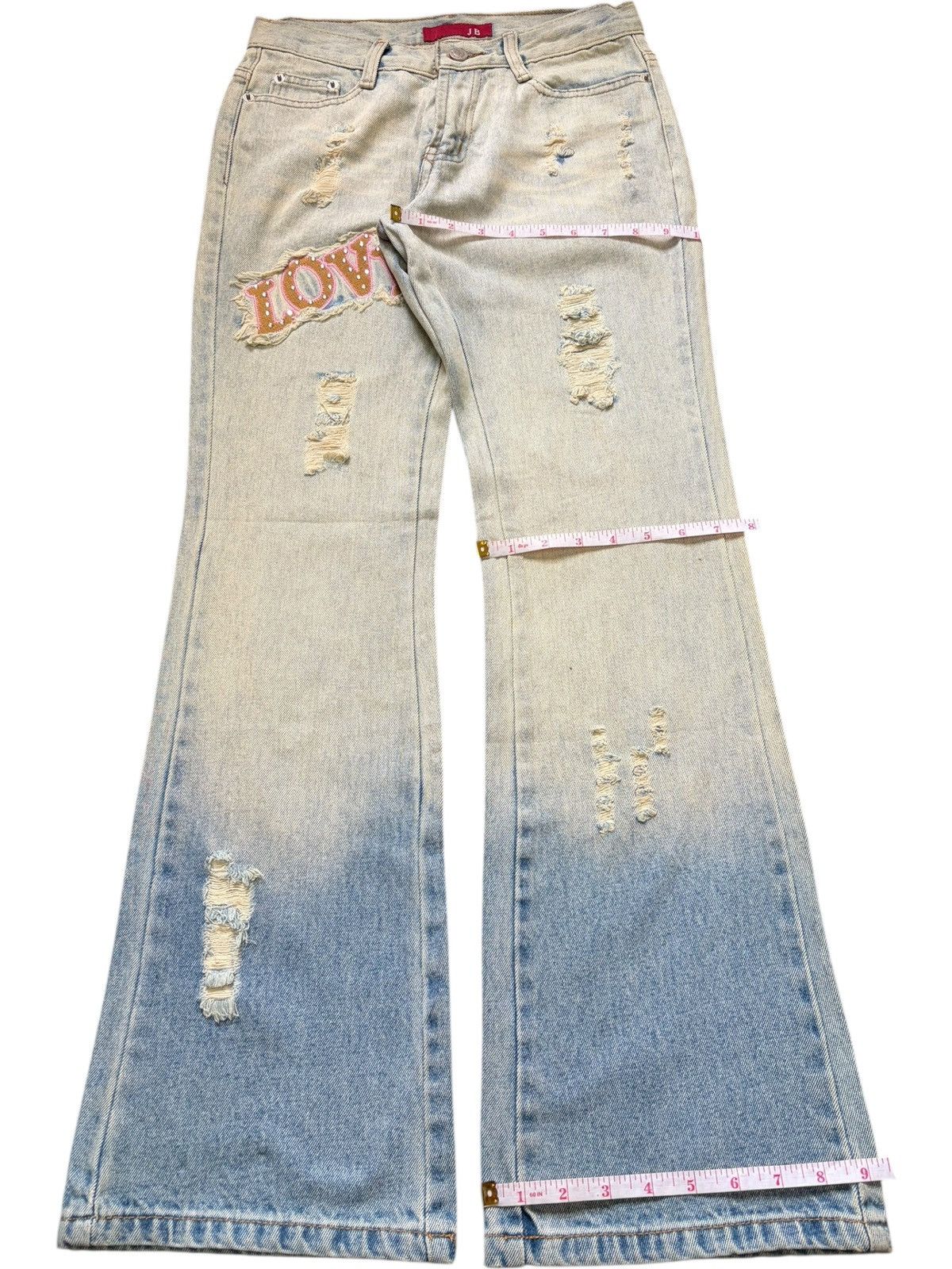 Hysteric Glamour Vintage Japanese Brand Embellish Distress Flare Jeans Size 27" / US 4 / IT 40 - 8 Thumbnail