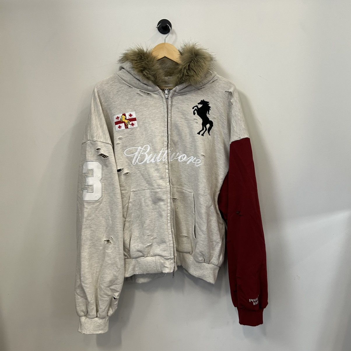 PROJECT G/R Protocol Index Buttivore Fur Lining Zip Up Hoodie