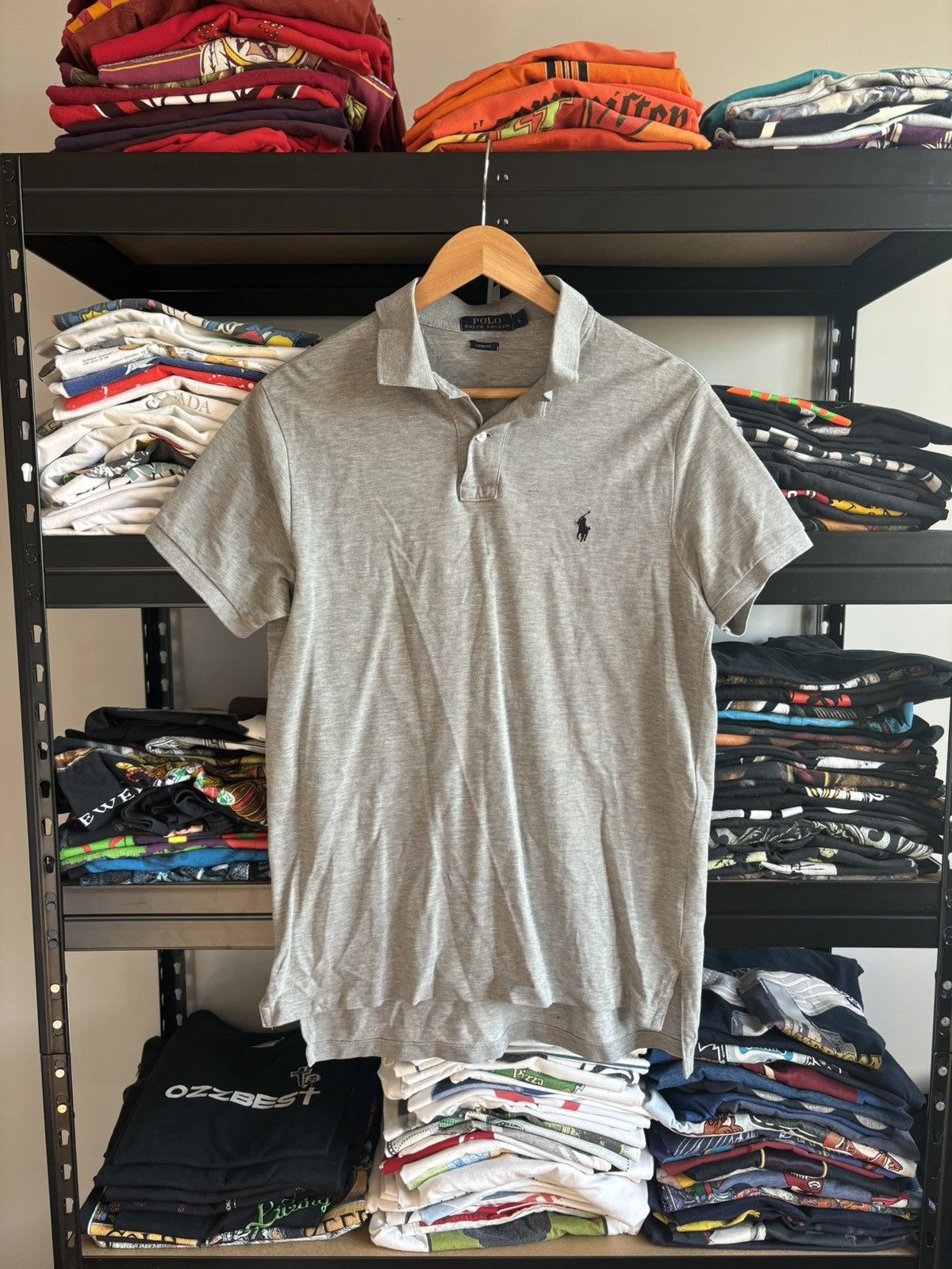 Polo Ralph Lauren Vintage Polo Ralph Lauren Grey Polo Small Logo Size L Size US L / EU 52-54 / 3 - 1 Thumbnail