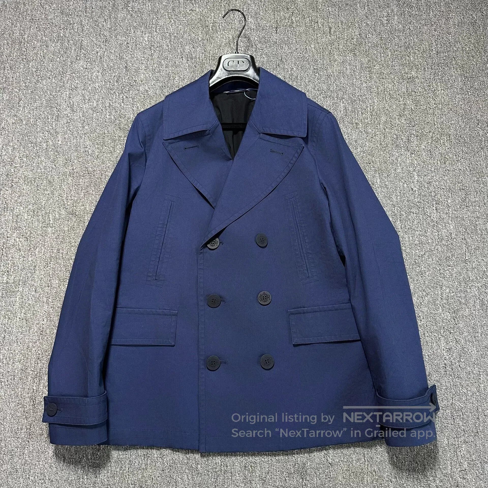 Dior deep blue double-breasted trench coat. Size US L / EU 52-54 / 3 - 1 Thumbnail