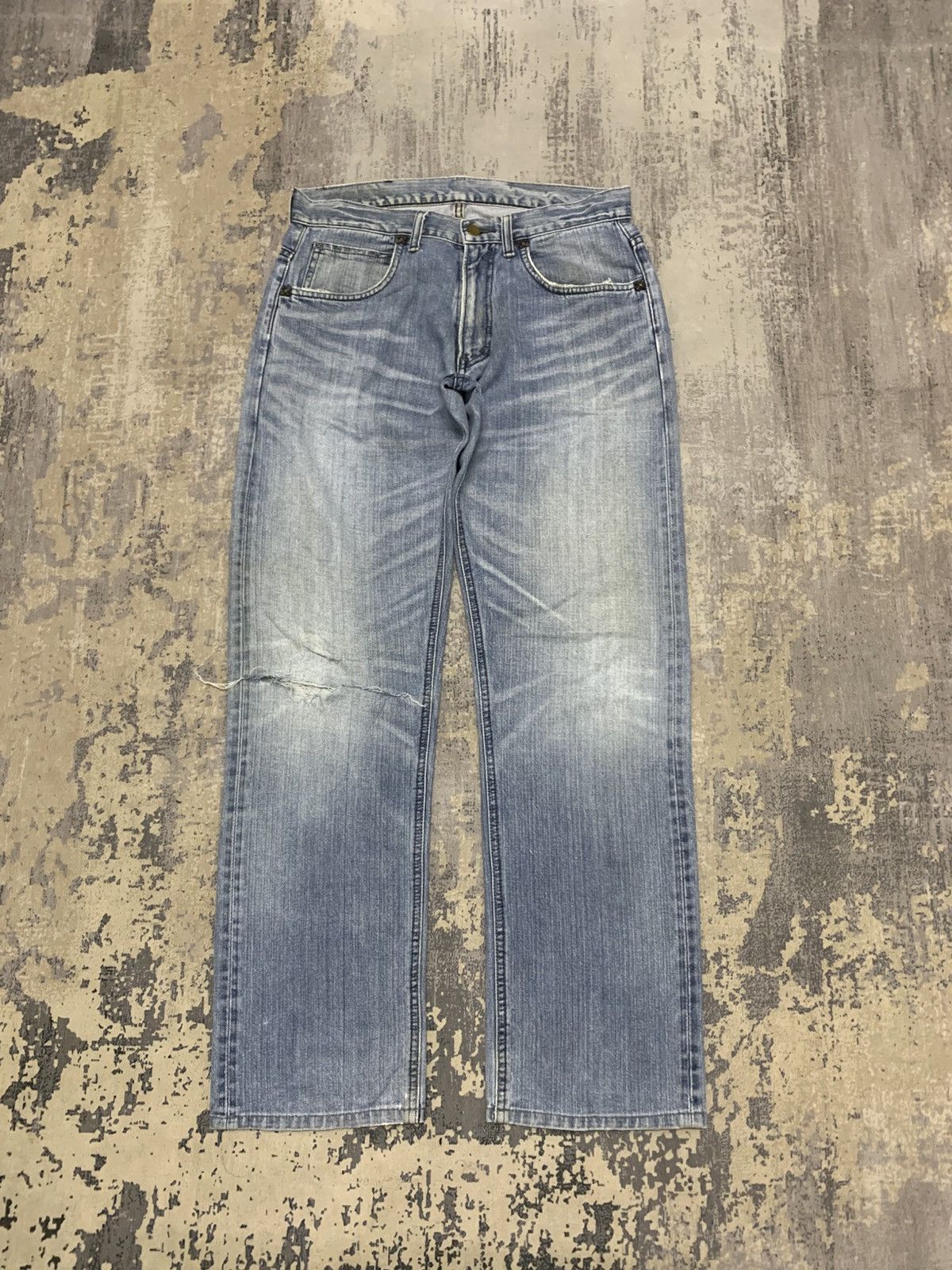 Japanese Brand Vintage Lee Rusty Distressed Regular Straight Jeans Size US 32 / EU 48 - 1 Thumbnail
