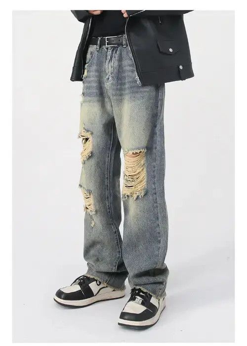 VIBE Vintage distressed washed high street loose ripped jeans Size US 32 / EU 48 - 7 Thumbnail