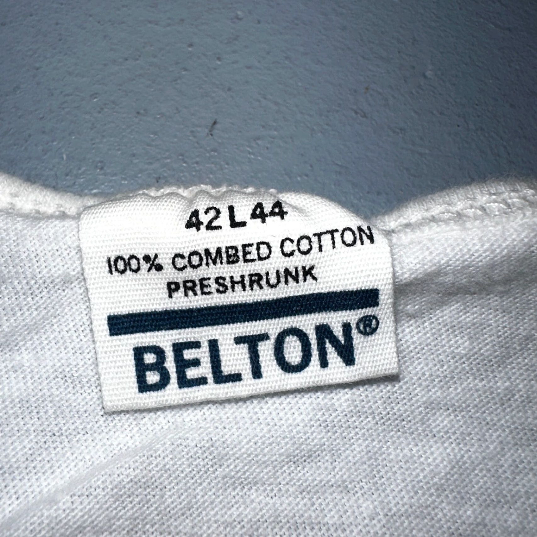 Spalding VINTAGE Belton Got Balls Spalding Basketball VTG T Shirt White Tank 80s 90s 70s Mens L White Crew Neck Short Sleeve Graphic Print Jeans? Size US L / EU 52-54 / 3 - 7 Thumbnail