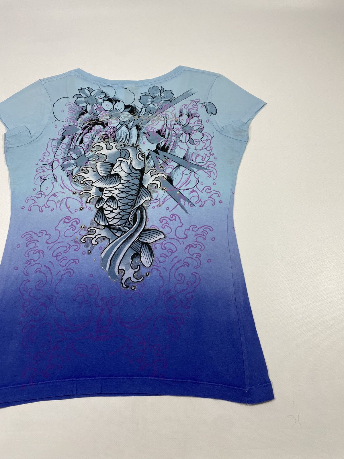 Ed Hardy 🔥LASTDROP🔥 Ed Hardy Carp Koi Fish Flowers Water t-shirt Size L / US 10 / IT 46 - 18 Thumbnail