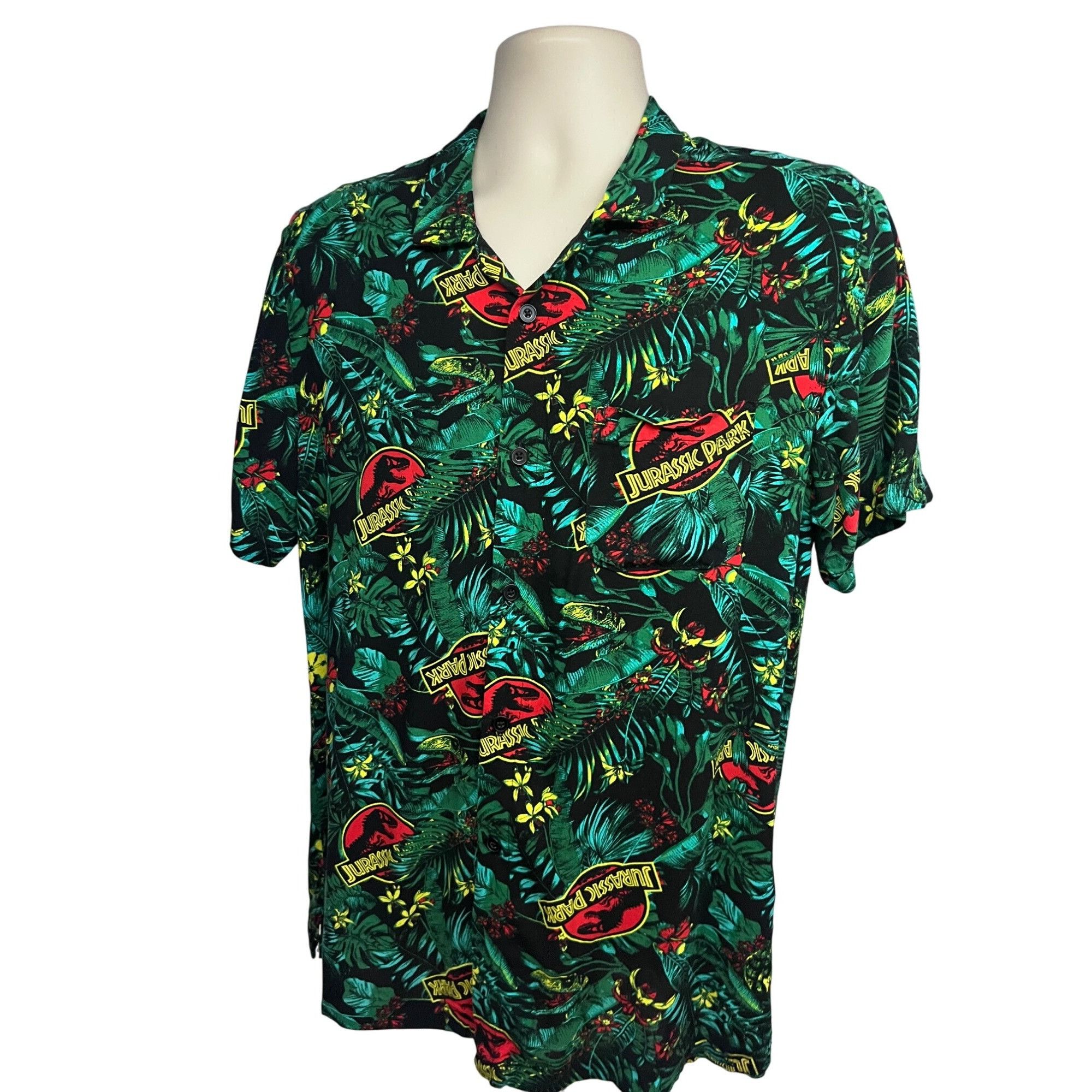 Vintage Jurassic Park Mens Classic Logo All Over Hawaiian Print Butt Size US M / EU 48-50 / 2 - 1 Thumbnail