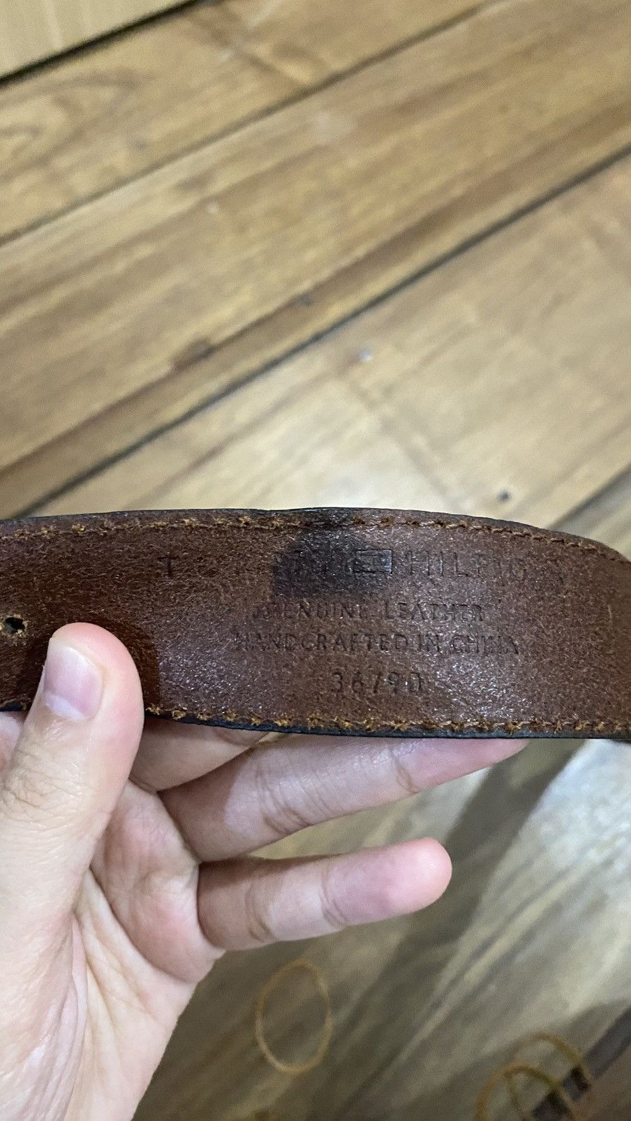 Tommy Hilfiger Y2K vintage belt leather tommy hilfiger Size 32 - 4 Thumbnail