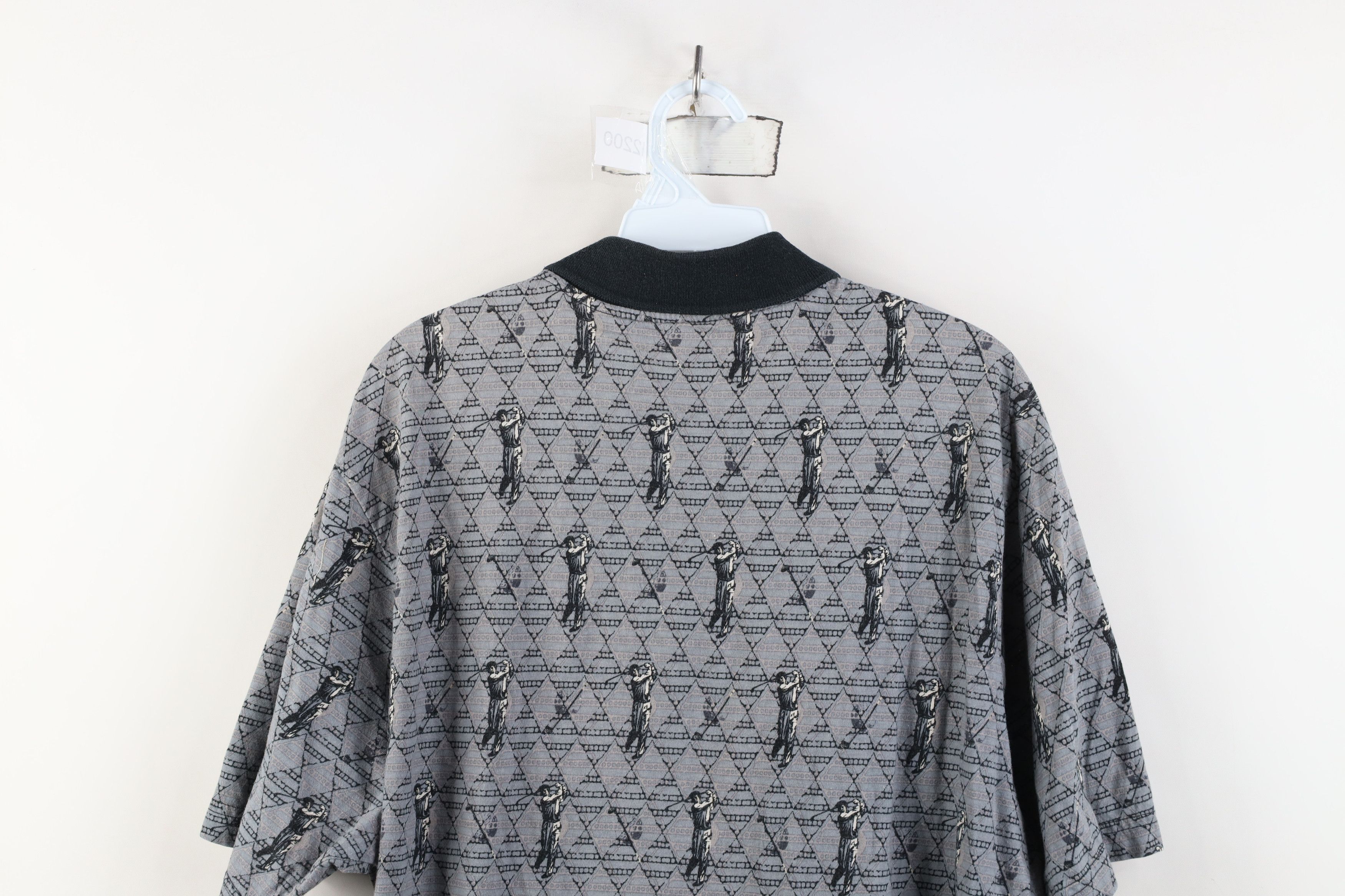 Vintage Vintage 90s Streetwear All Over Print Golf Polo Shirt Size US L / EU 52-54 / 3 - 11 Thumbnail