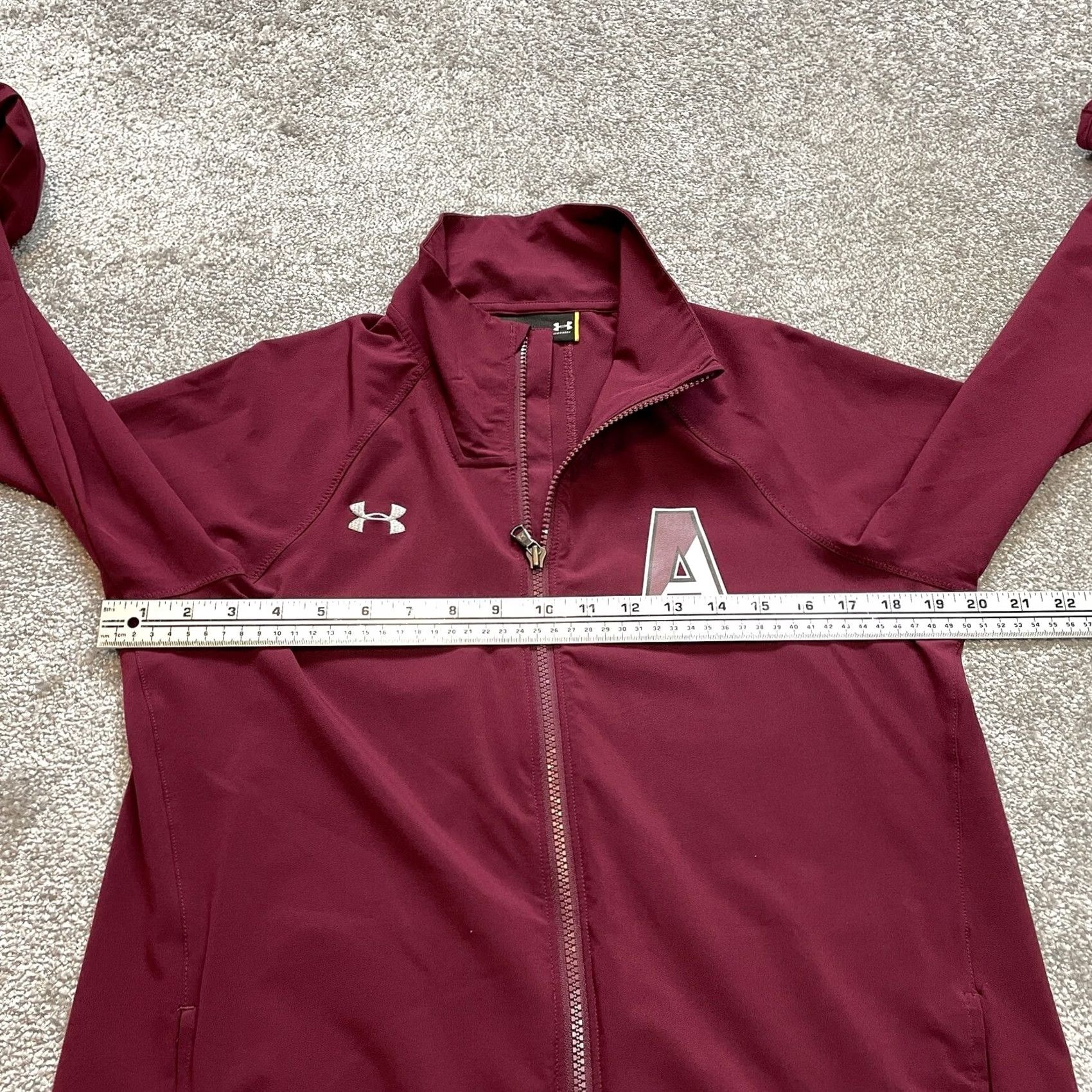 Under Armour Under Armour Jacket Mens S Dark Red University of Arizona Full Zip Windbreaker, Solid, Regular Fit, Fall Spring Winter, Short Length, Polyester Size US S / EU 44-46 / 1 - 6 Thumbnail