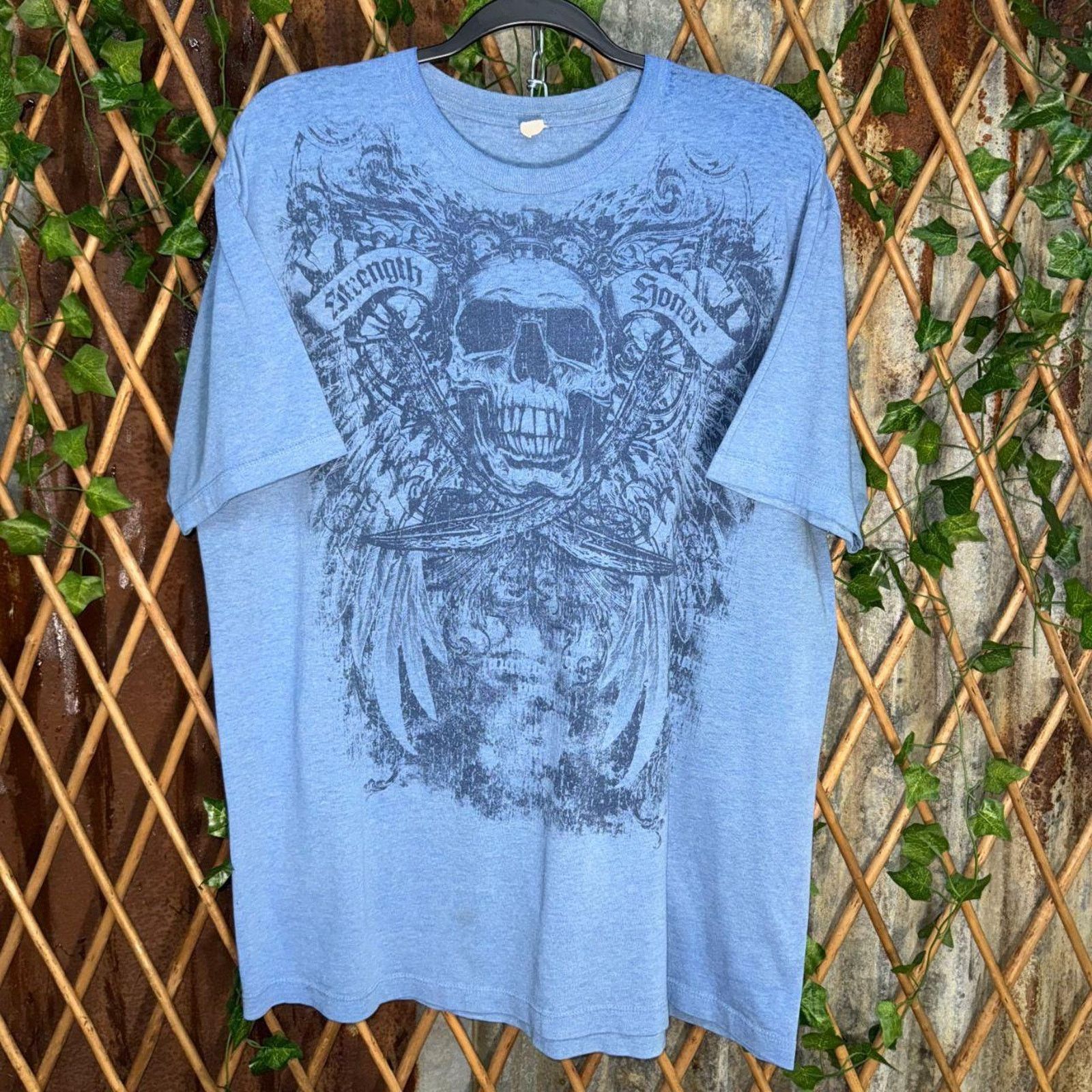 Affliction Vintage y2k strength and honor grunge skull 2000s t-shirt Size US XL / EU 56 / 4 - 1 Thumbnail