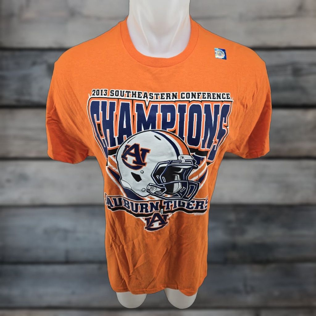 Delta Auburn Tigers 2013 SEC Champions Shirt Delta Adult Large Orange T-Shirt Men Size US L / EU 52-54 / 3 - 1 Thumbnail