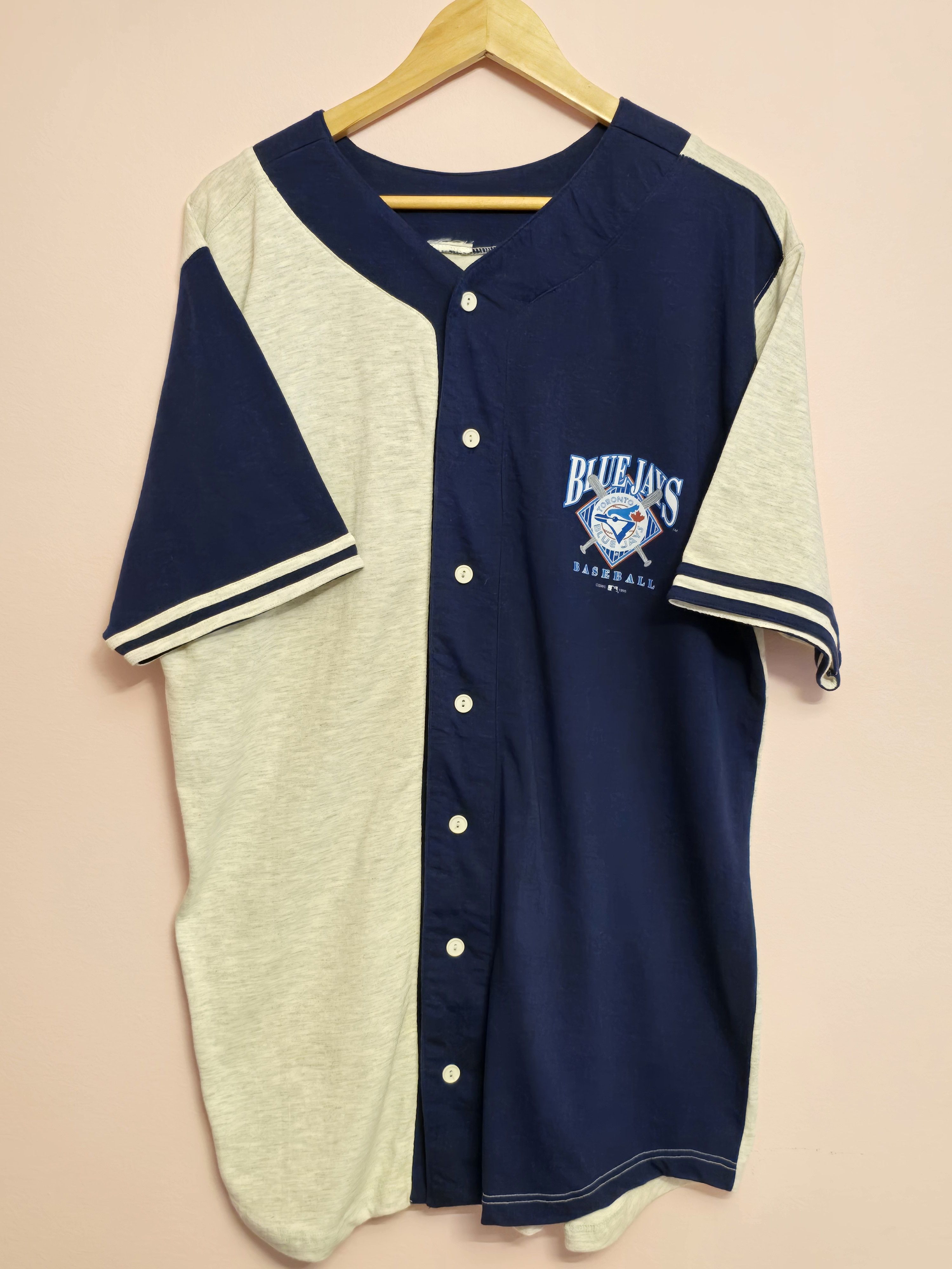 Vintage 1995 Toronto Blue Jays Button Up Jersey T-Shirt