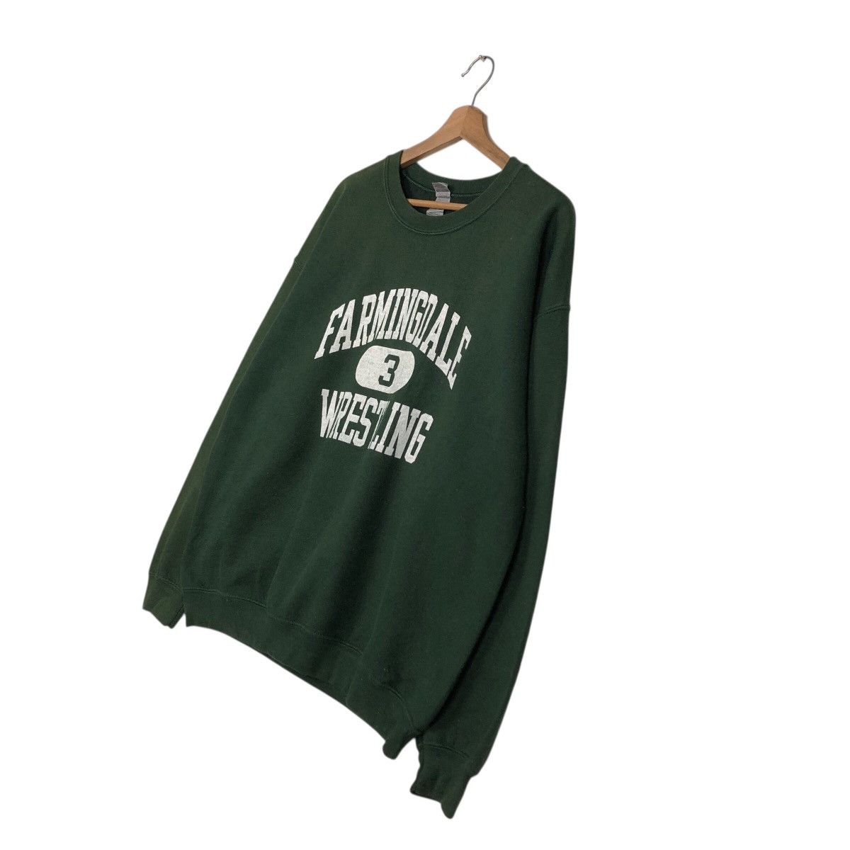 Japanese Brand × Vintage 📌Rich Green Vintage Sweatshirt Farmingdale Wrestling Size US L / EU 52-54 / 3 - 3 Thumbnail