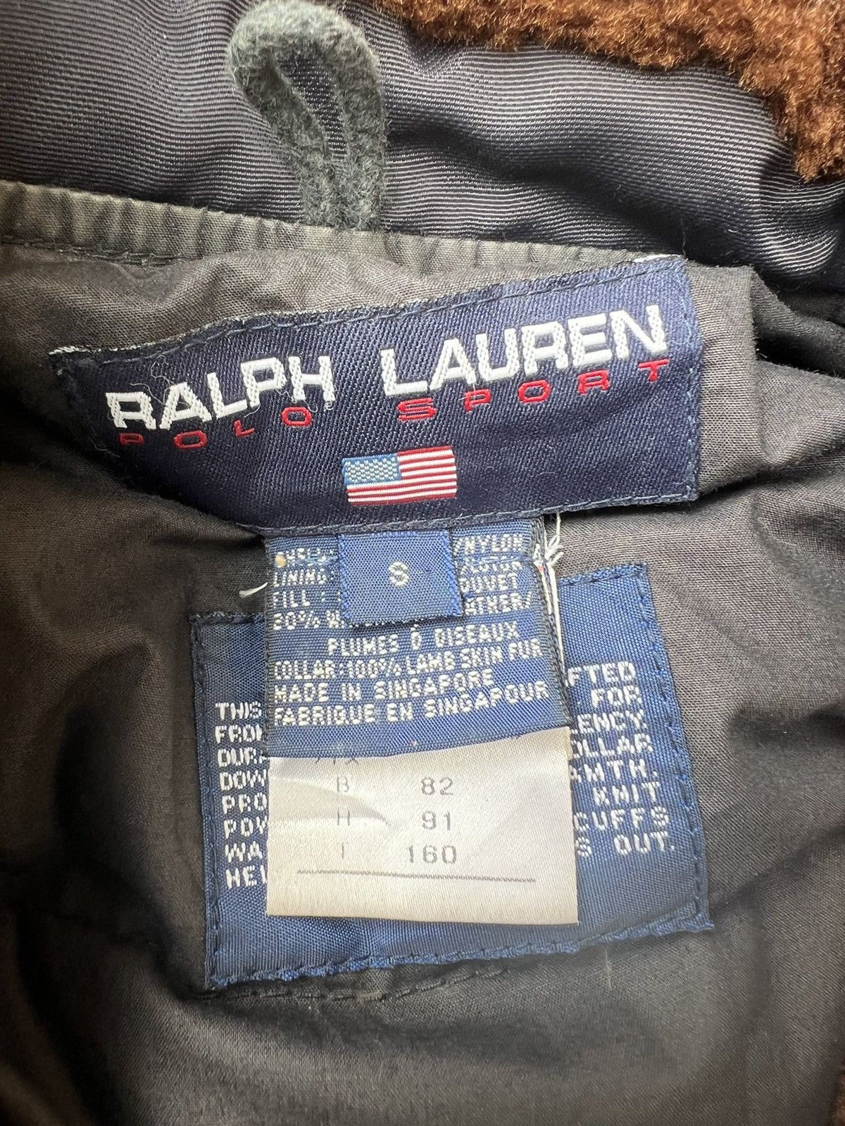 Vintage 90s RL Polo Sport Down Puffer Bomber Jacket