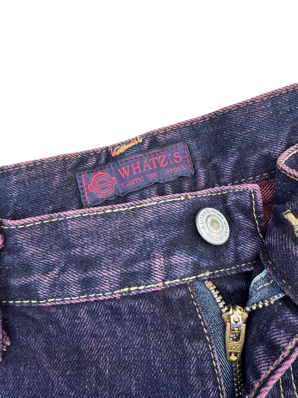 Beams Japan Vintage WHATZIS Japan Ripped Redline Selvedge Denim Jeans Size US 34 / EU 50 - 5 Thumbnail