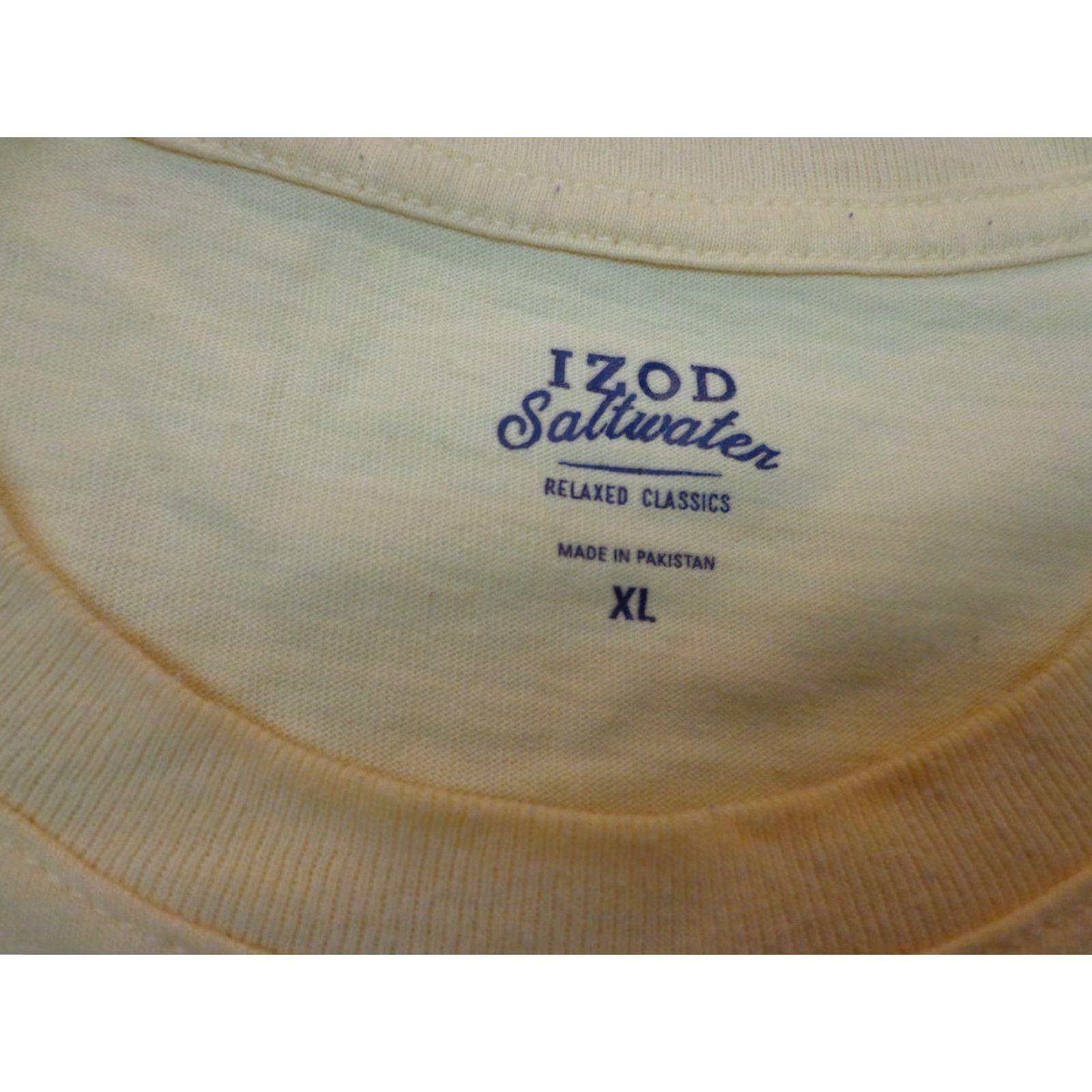 Izod IZOD T Shirt Mens XL Yellow Beach Short Sleeve Cotton Polyester Isla Del Cielo Coastal Resort 1990s? Size US XL / EU 56 / 4 - 6 Thumbnail