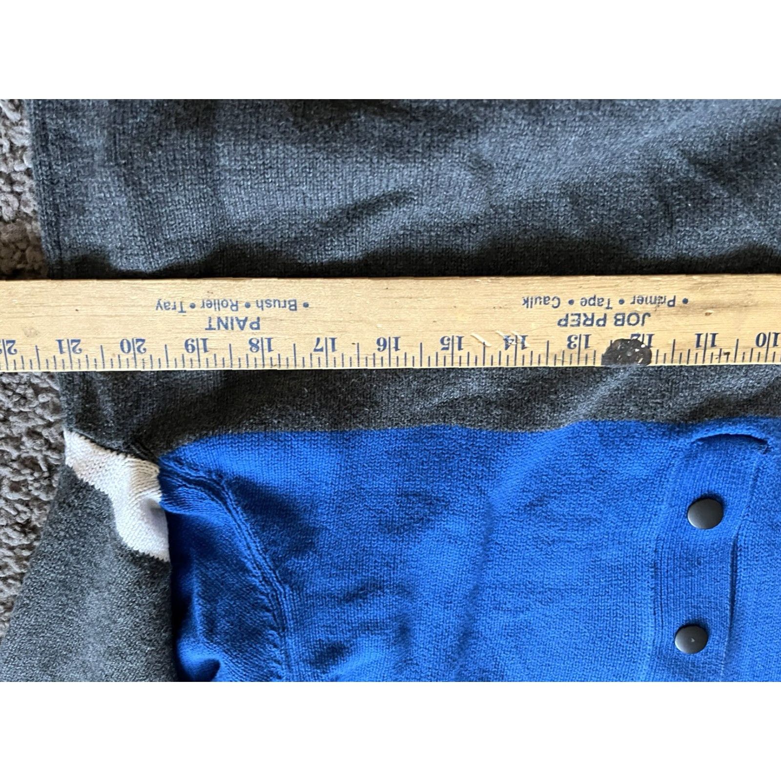 Express VINTAGE Express Mens Blue Gray 2-Tone Pullover Sweater 1/4 Button Collar XL Size US XL / EU 56 / 4 - 4 Thumbnail