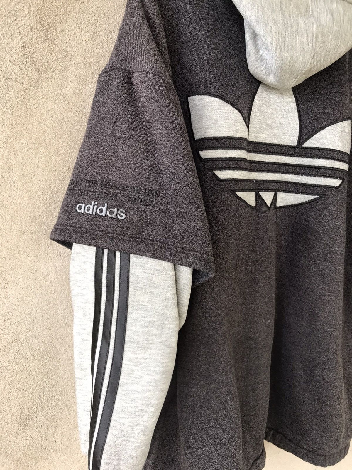 Adidas × Vintage VINTAGE ADIDAS THREE STRIPED HOODIE RAP FASHION Size US L / EU 52-54 / 3 - 7 Thumbnail