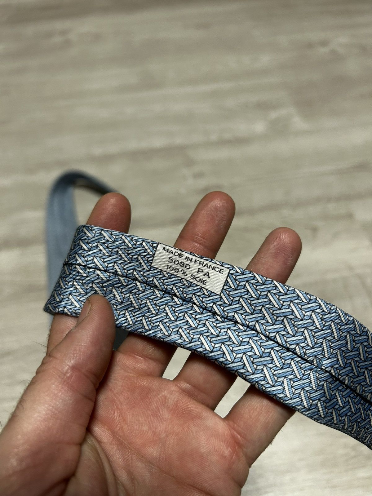 Hermes Authentic HERMES Paris 100% Silk Necktie Navy Blue Size ONE SIZE - 5 Thumbnail