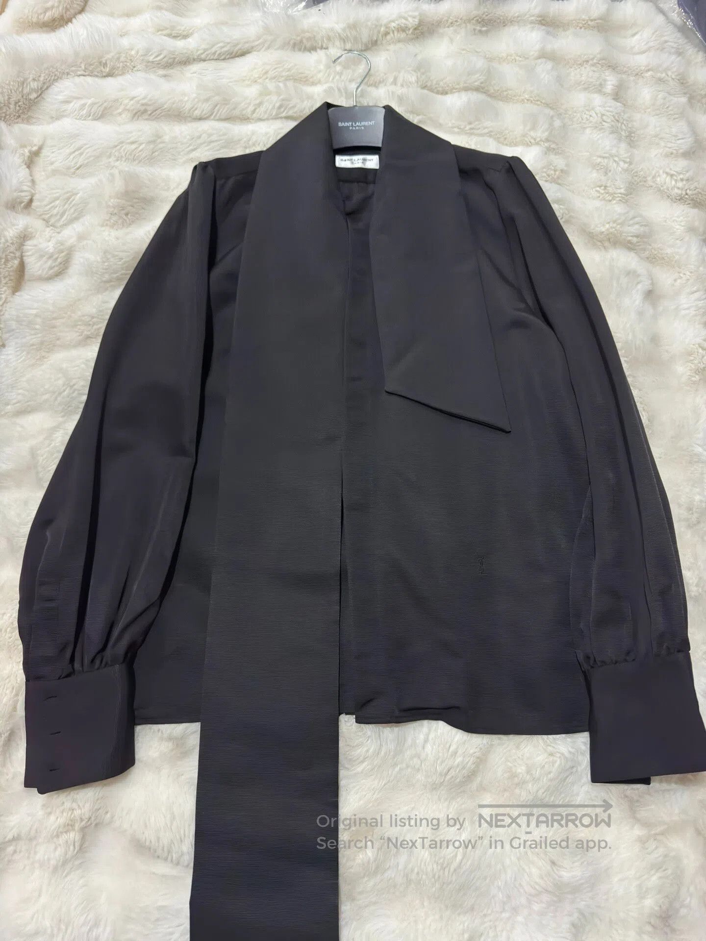 Saint Laurent Paris Saint Laurent Paris size 39 Large Bow Collar Shirt| Size US M / EU 48-50 / 2 - 2 Thumbnail