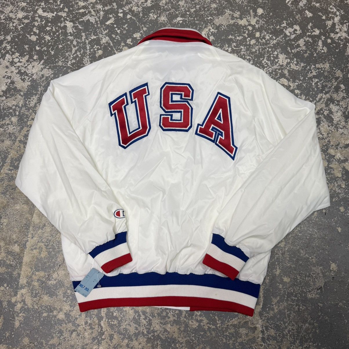 Champion Vintage Champion USA Wrestling Varsity Jacket USA White NWT Size US L / EU 52-54 / 3 - 2 Thumbnail
