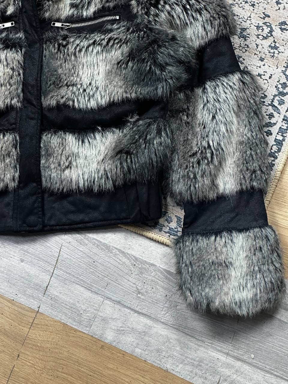 Japanese Brand Vintage Y2K Textured Fur Jacket Cropped Opium Avant Garde Size M / US 6-8 / IT 42-44 - 4 Thumbnail