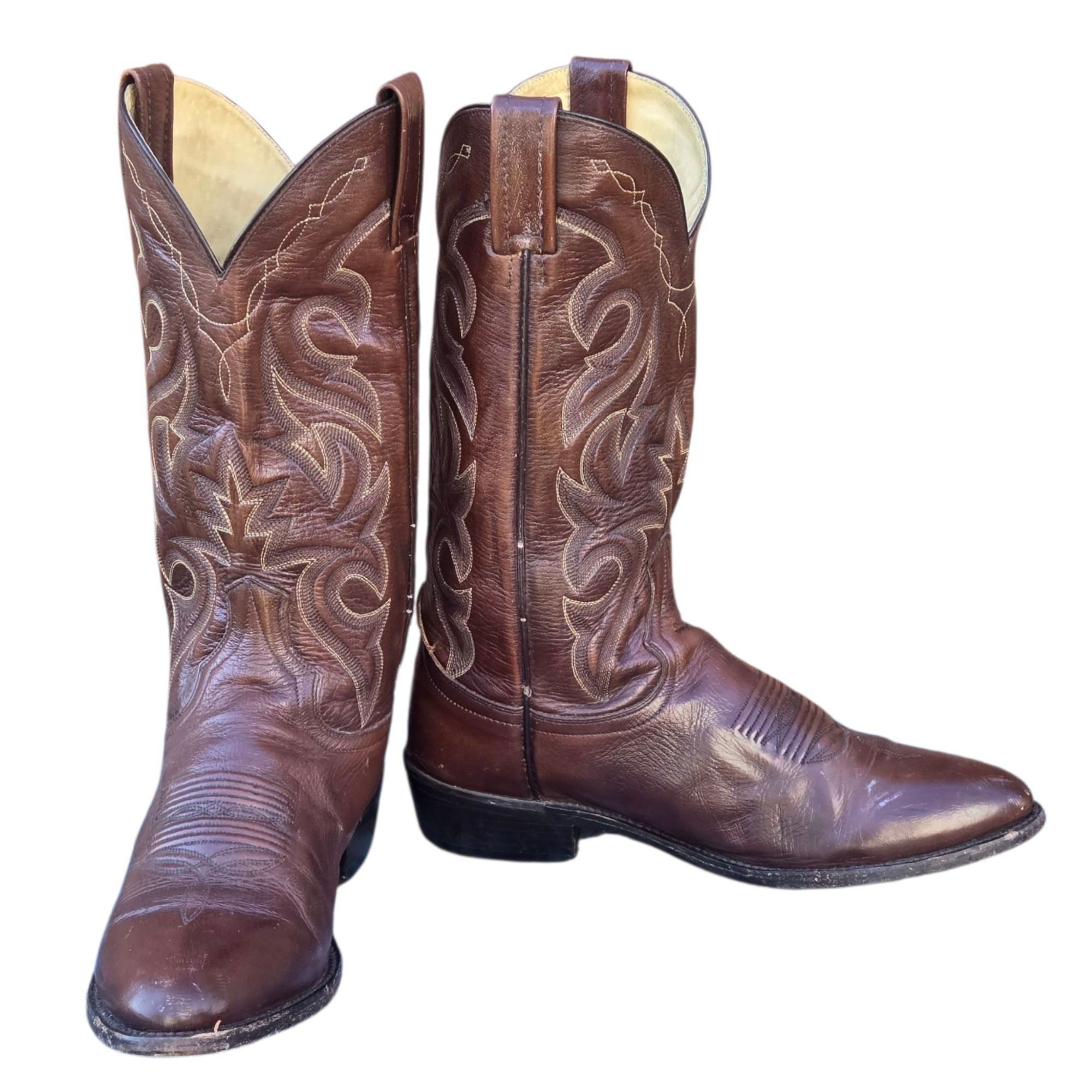 Dan Post Dan Post Cowboy Boots Mens Brown Leather 9 D Western Rockabi Size US 9 / EU 42 - 2 Thumbnail