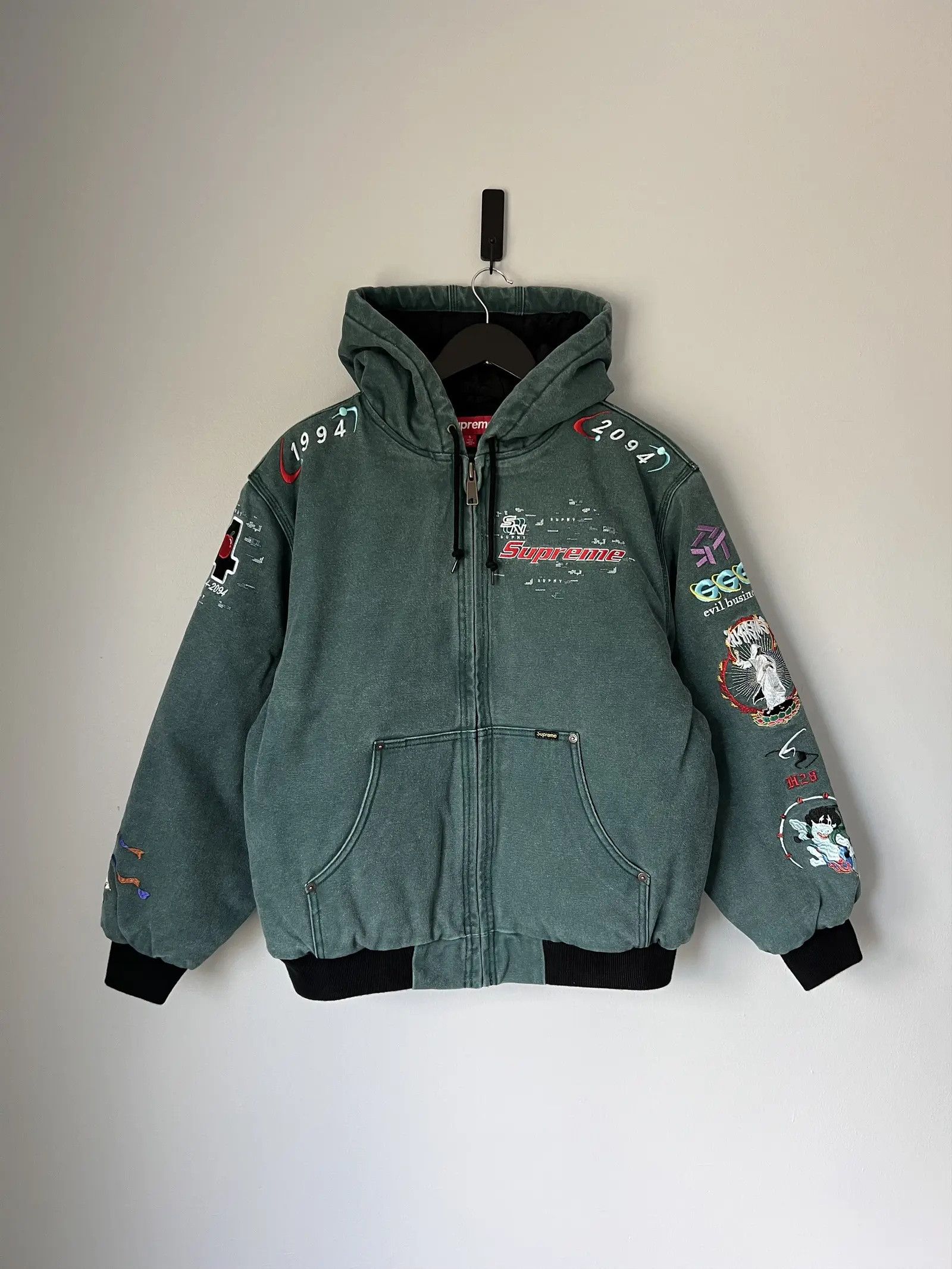 Supreme Supreme Old English Canvas Work Jacket Navy | Grailed