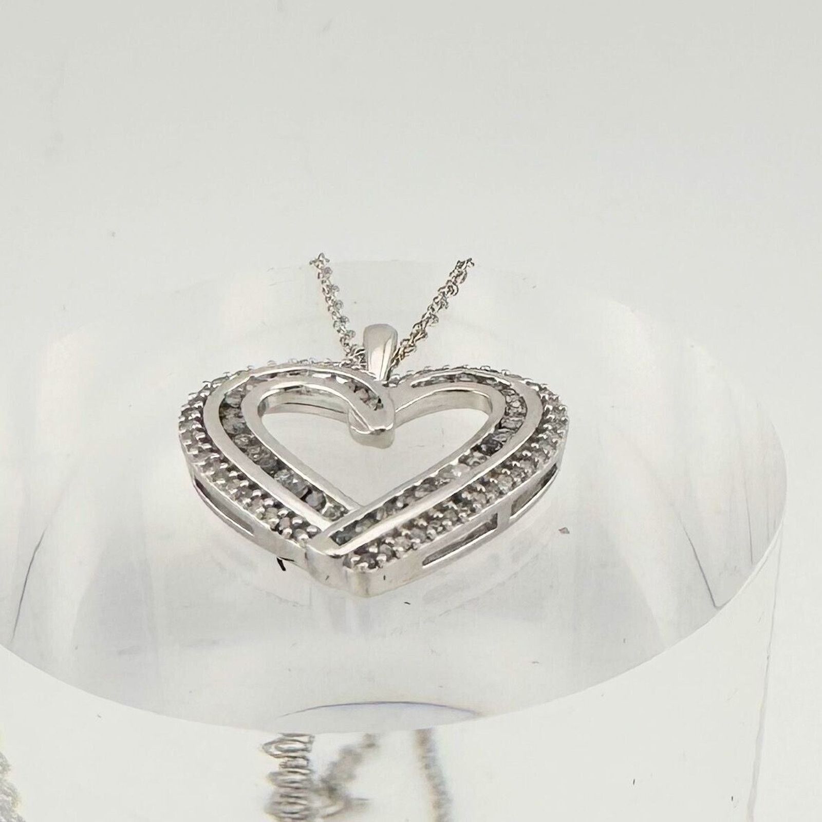 Other Beautiful 1/2 Carat Natural Diamond Heart Necklace Sterling Size ONE SIZE - 5 Thumbnail
