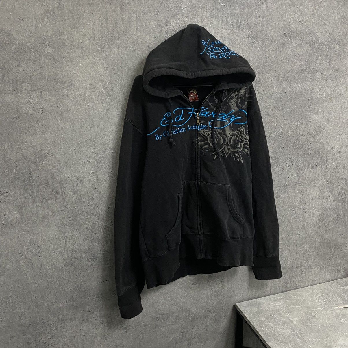 Ed Hardy Vintage Ed Hardy Zip Hoodie All Print By Christian Audigier Size US L / EU 52-54 / 3 - 3 Thumbnail