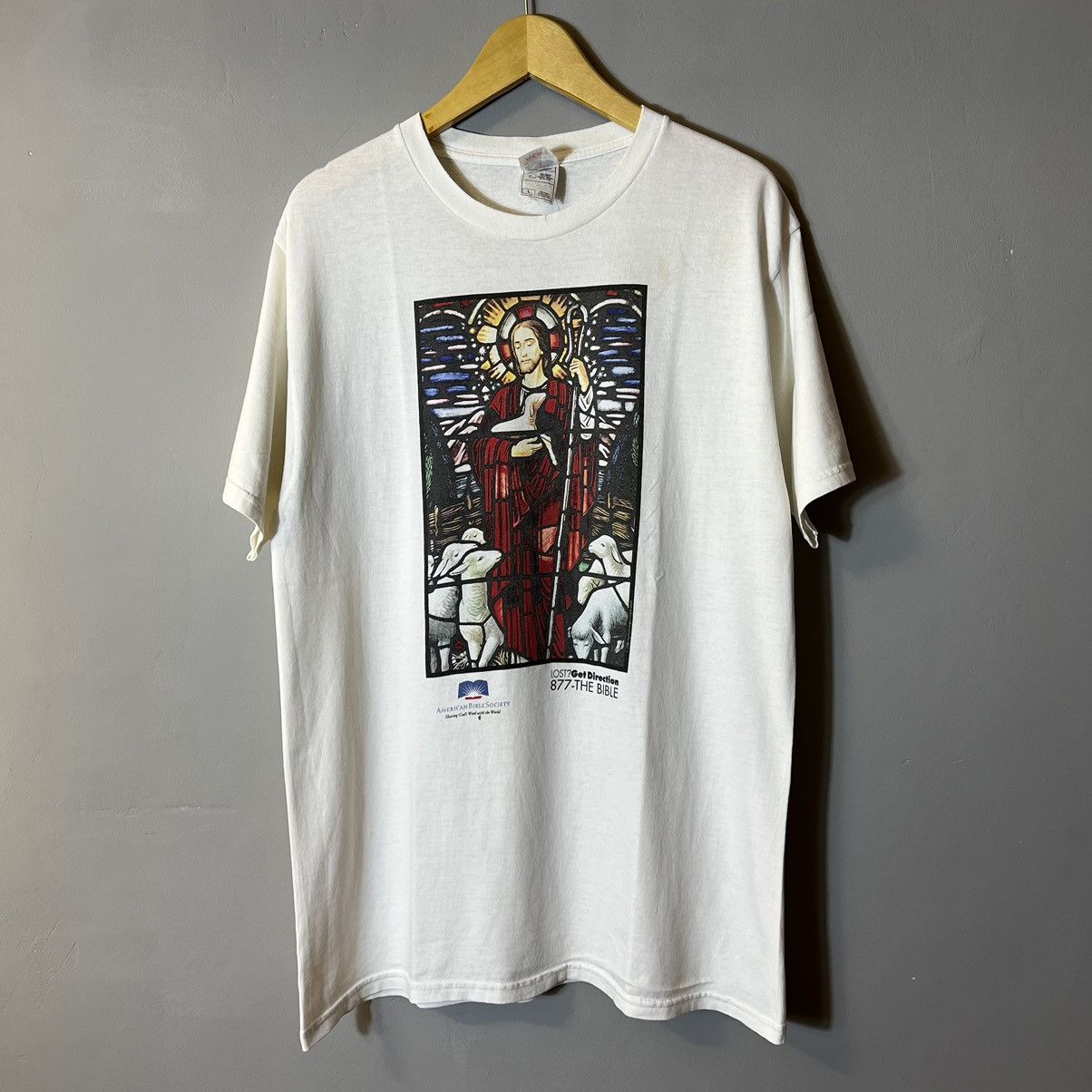 Vintage Raw Hem Boxy Jesus Graphic Tee-468