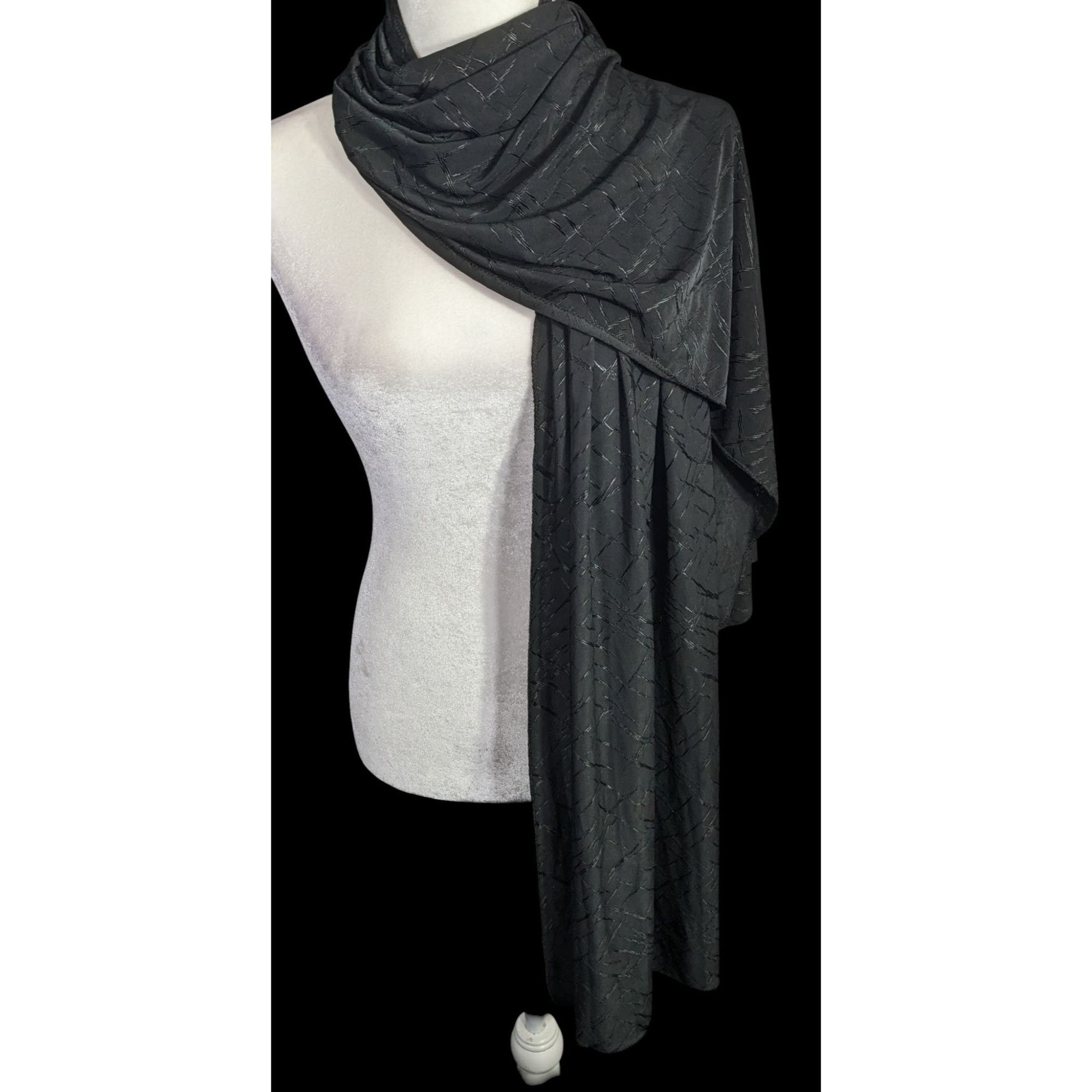Other K.H.M. Black Textured Scarf/Headscarf Size ONE SIZE - 1 Thumbnail