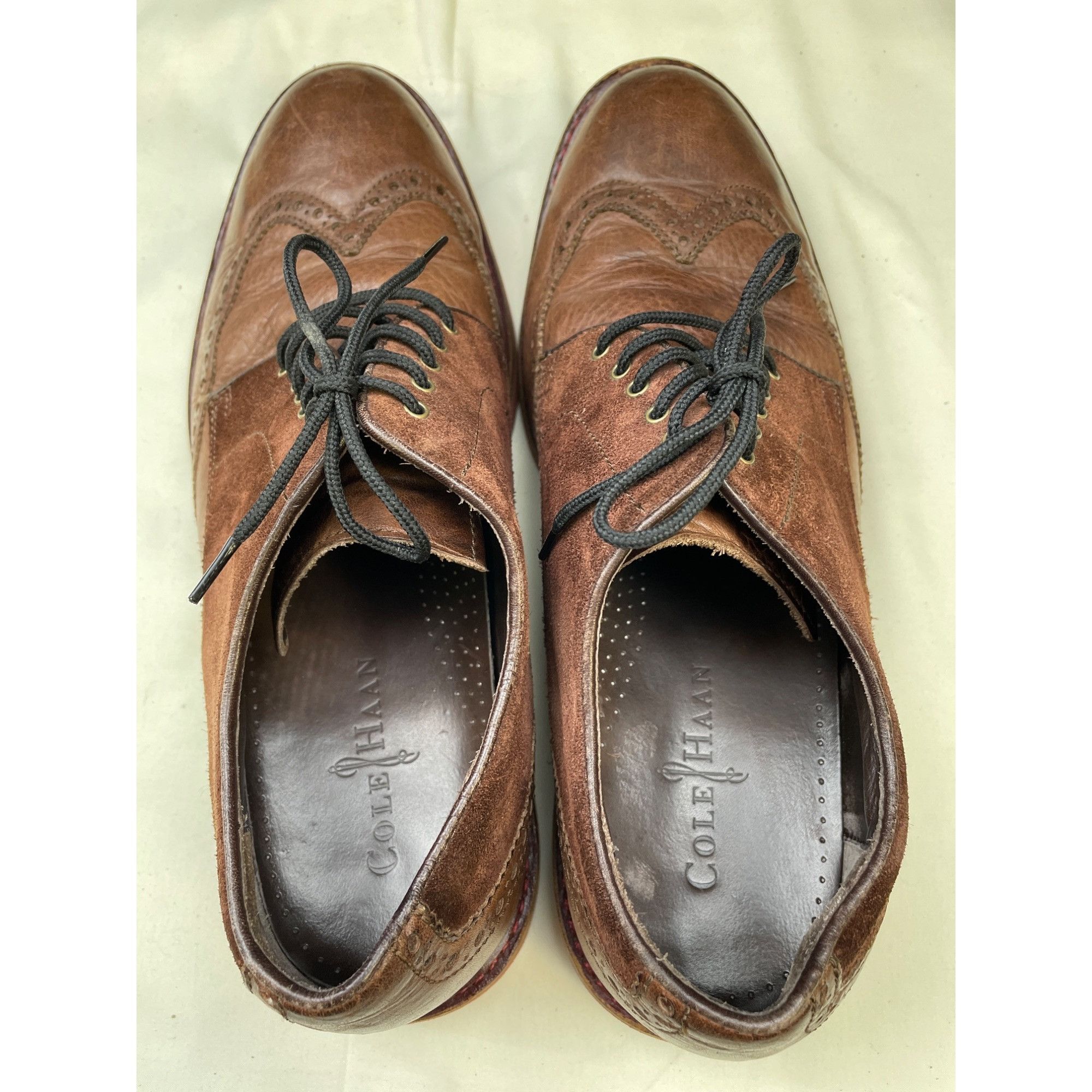 Cole Haan Cole Haan Men's Brown Leather& Suede Wing Tip Shoes / Oxford Size US 10 / EU 43 - 4 Thumbnail