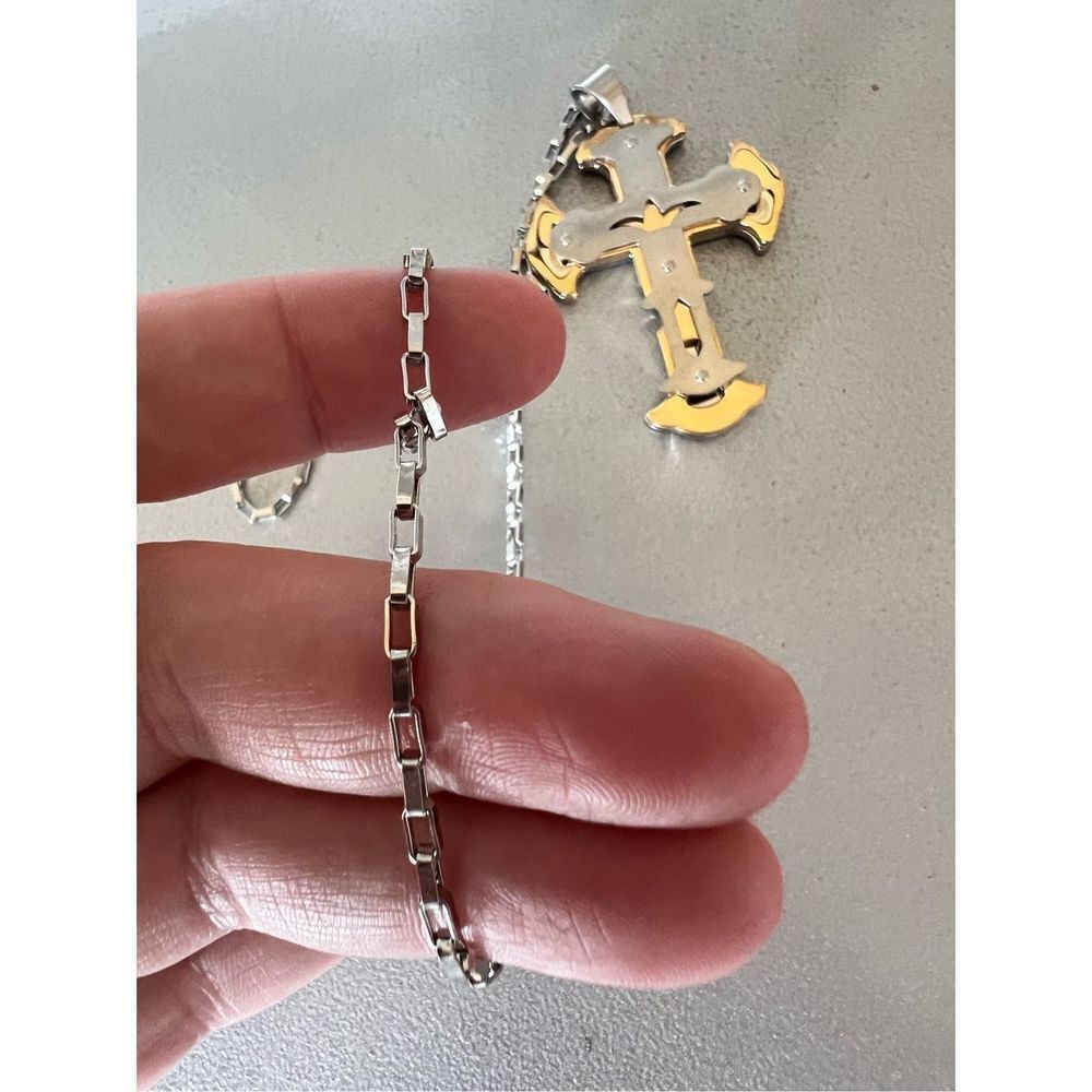 NBDN Nobrandedon Stainless Steel Triple Layer Cross Pendant Necklace Size ONE SIZE - 9 Thumbnail