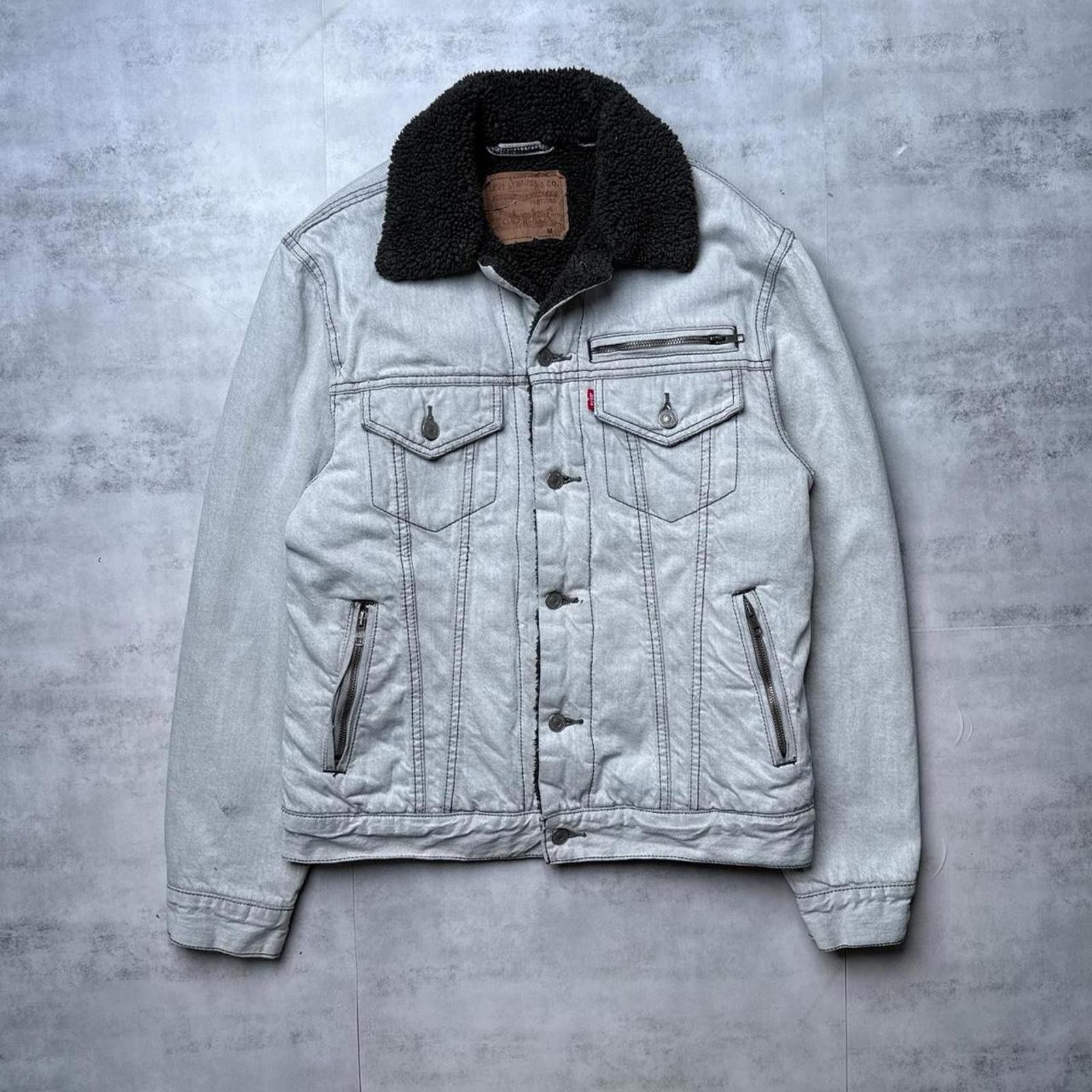 Levi's Y2K Levi’s Denim 00s Gray Zipper Jacket Size US M / EU 48-50 / 2 - 1 Thumbnail