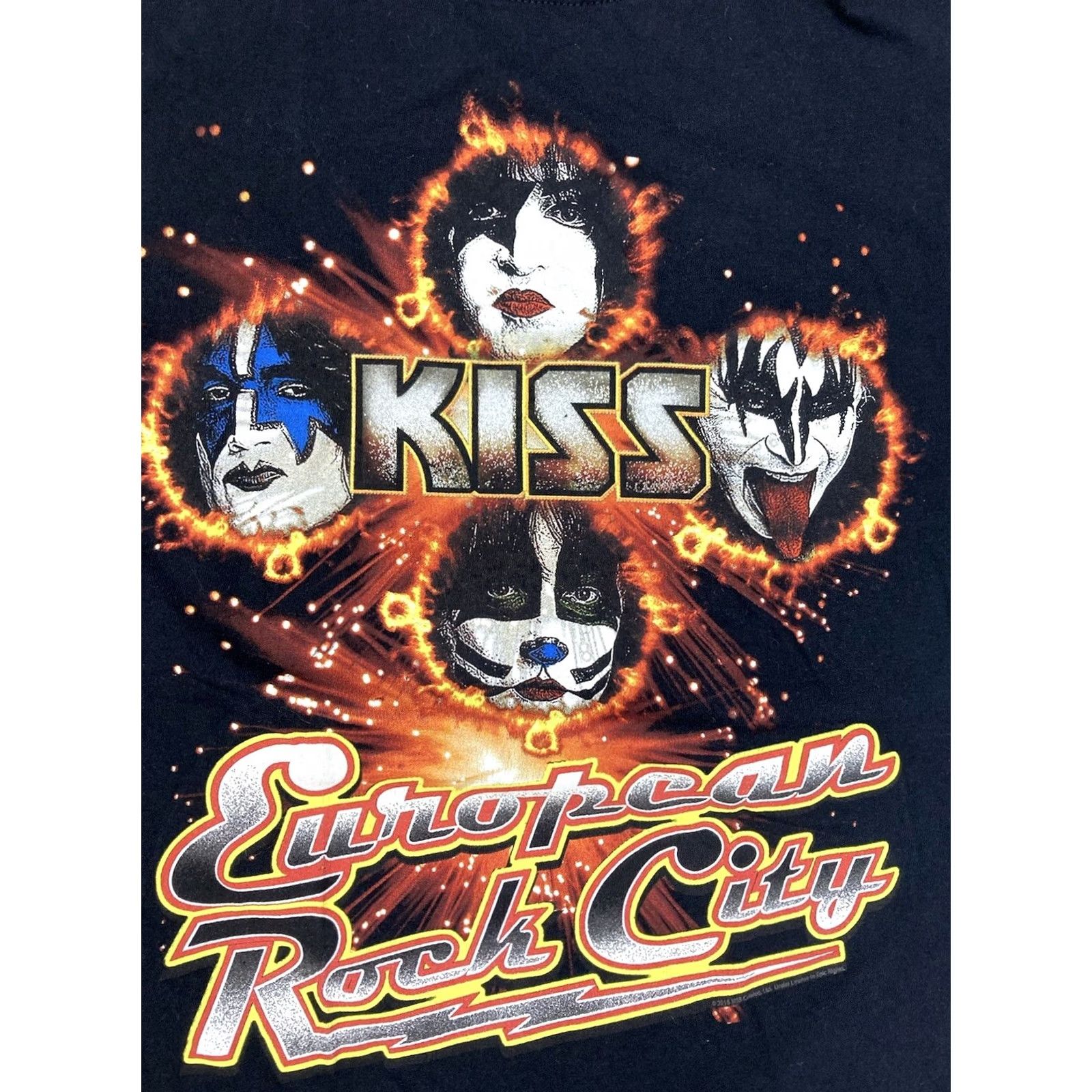 Gildan Kiss European Rock City Graphic T-shirt Women Small Black Short Sleeve Music Galaxy? Size S / US 4 / IT 40 - 2 Thumbnail