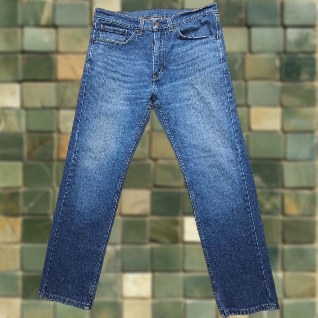 Levi's Levi's 505 Jeans Mens 34 x 30 Inseam Dark Wash Straight Regular Fit 5-Pocket Denim Cotton Blend Blue Size US 34 / EU 50 - 1 Thumbnail