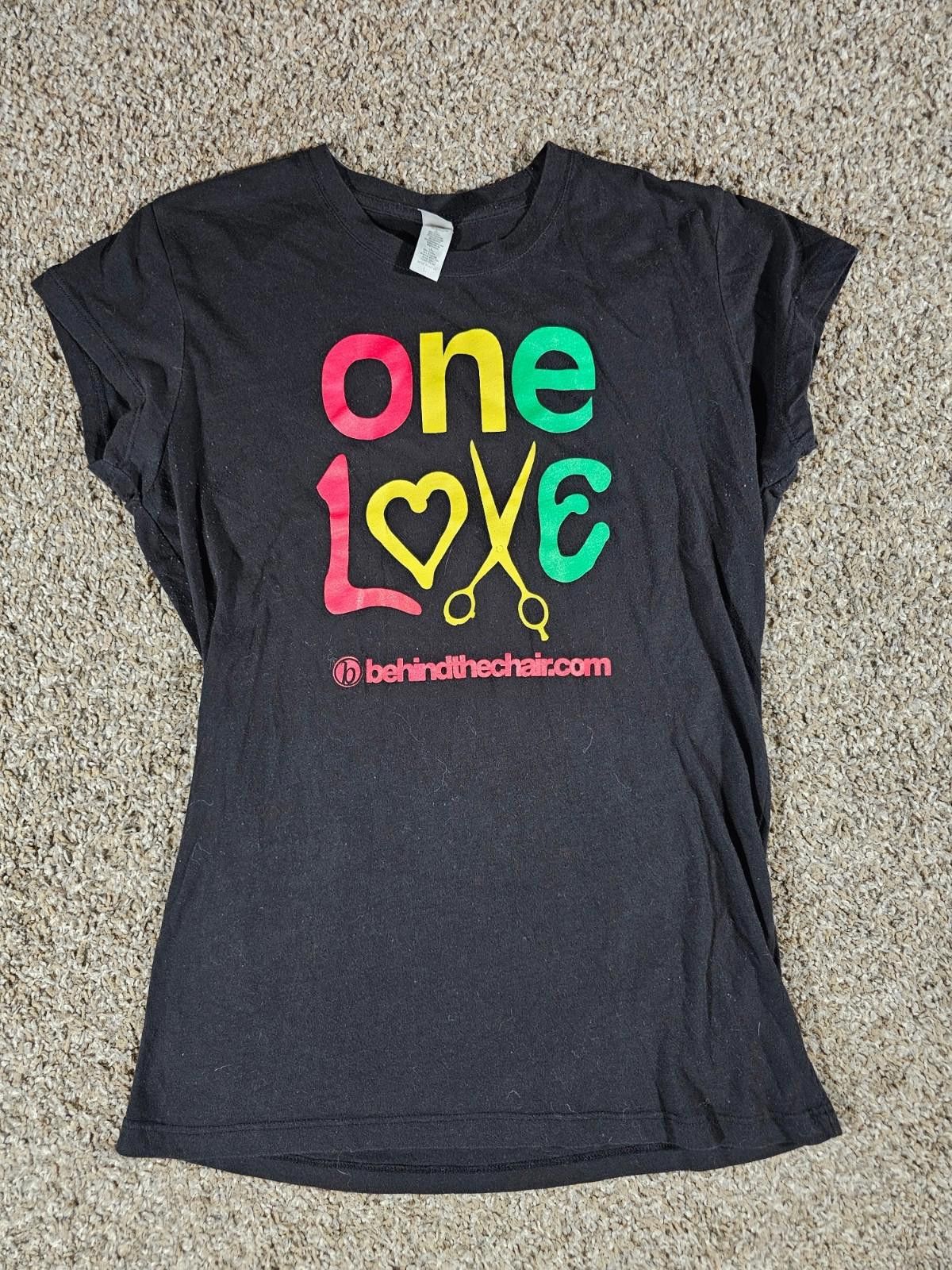 Other Pima Tee One Love Black Tshirt Behind The Chair Hair Stylist Size L / US 10 / IT 46 - 1 Thumbnail