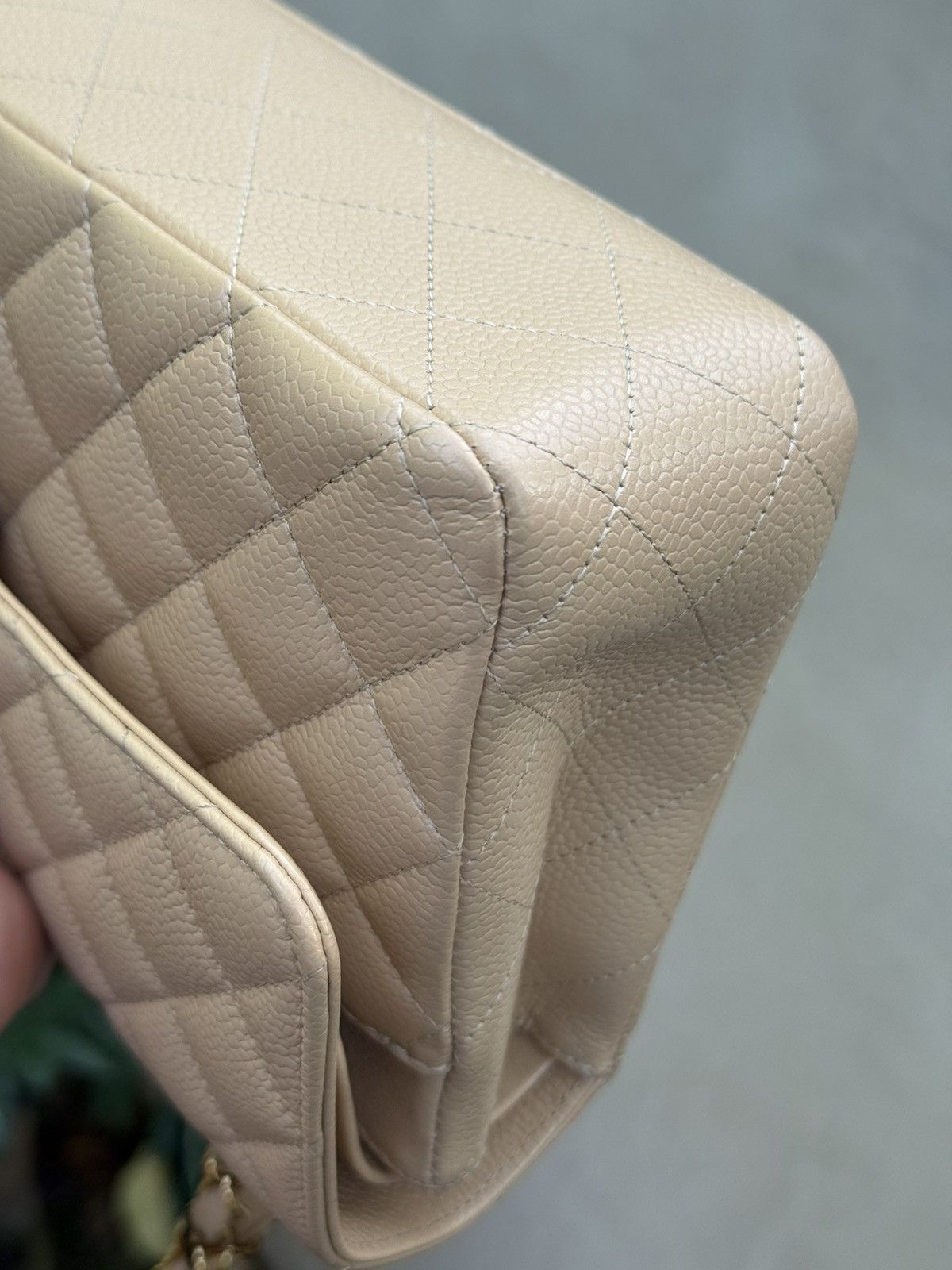Chanel CC CLASSIC MEDIUM DOUBLE FLAP CAVIAR BEIGE GHW, 100% AUTH Size ONE SIZE - 8 Thumbnail