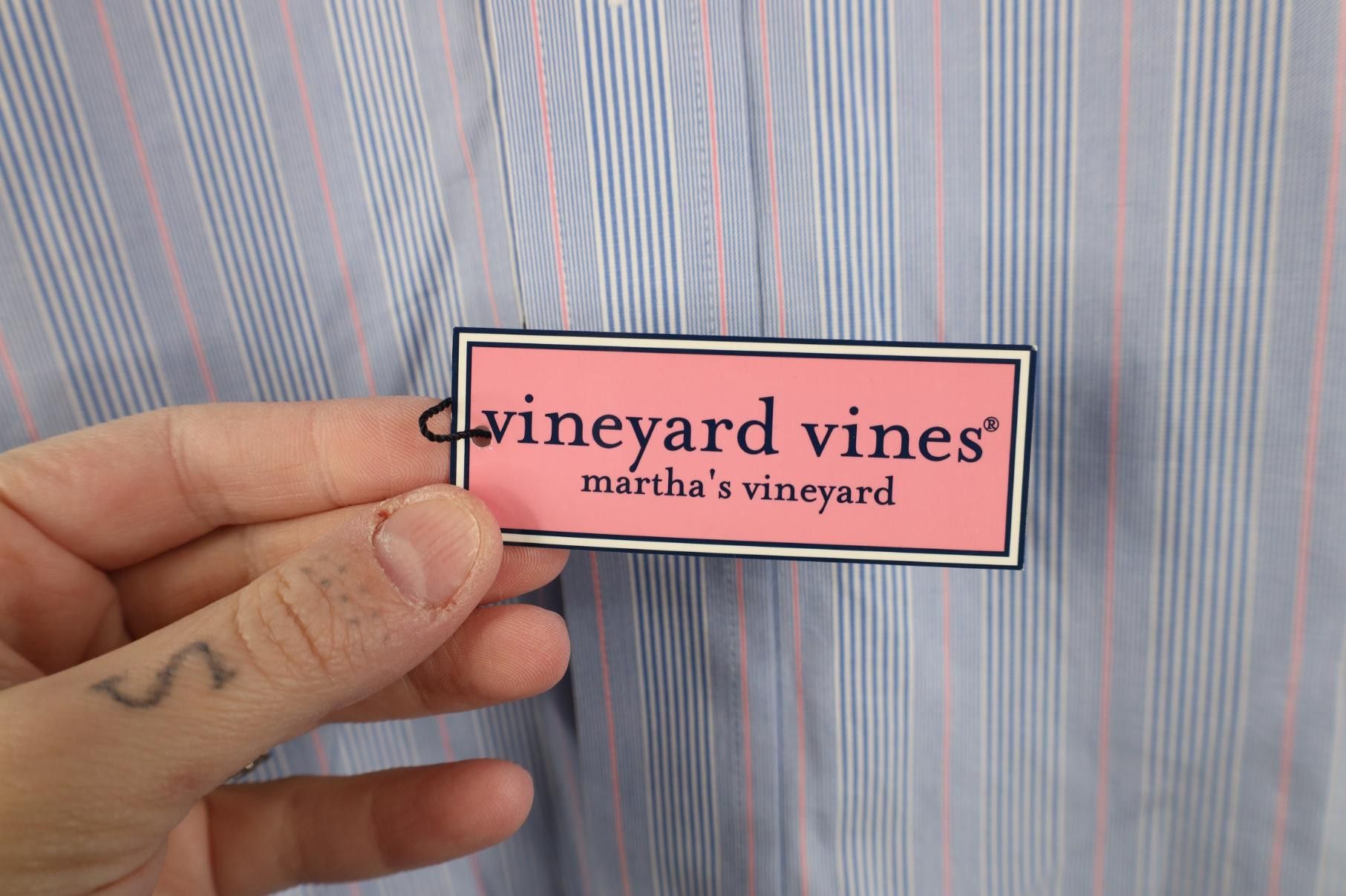 Vineyard Vines New Vineyard Vines Striped French Cuff Collared Button Shirt Size US M / EU 48-50 / 2 - 4 Thumbnail