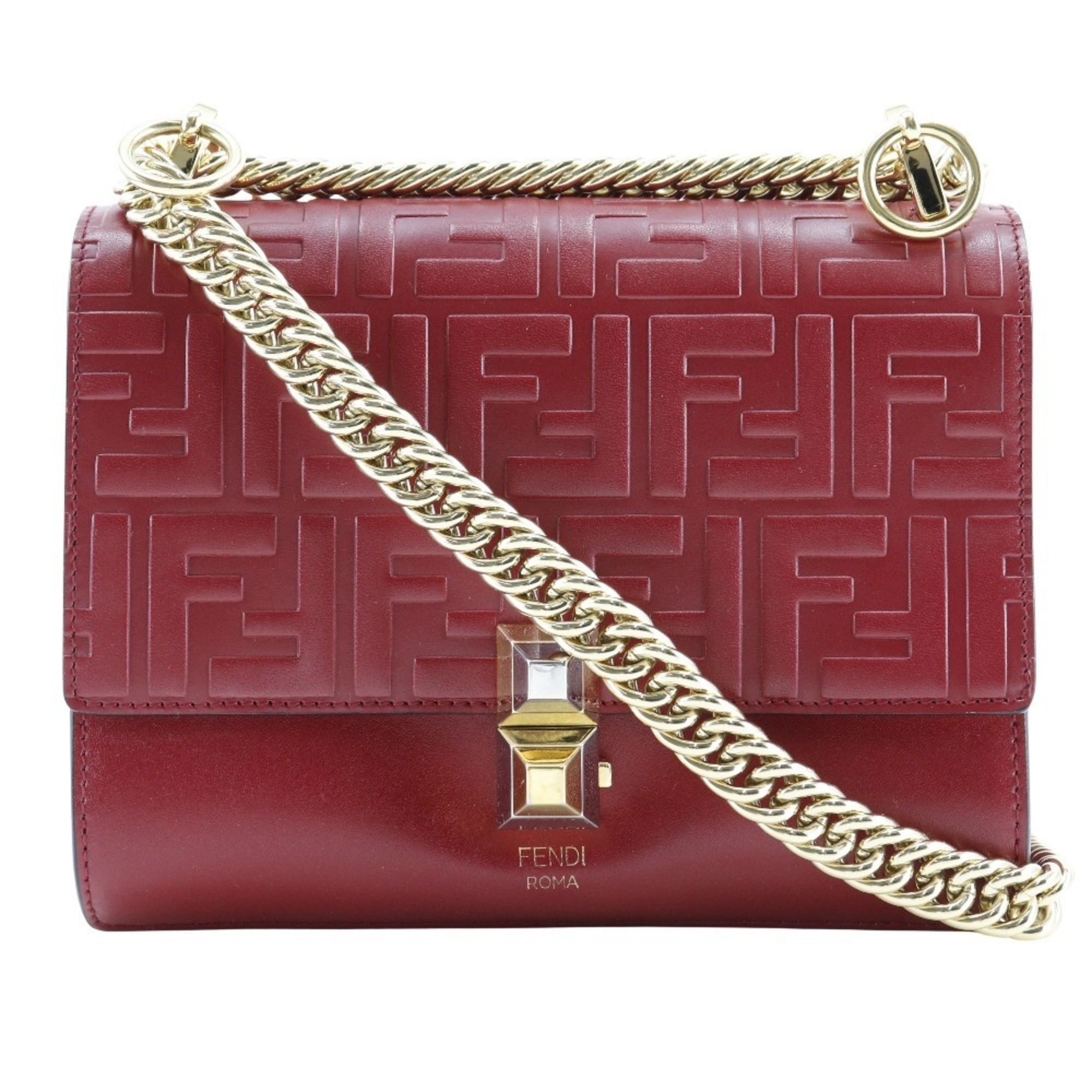 Fendi FENDI Canai Shoulder Bag 8M0381 17 Calf Red Flap Mini Women's Size ONE SIZE - 1 Thumbnail
