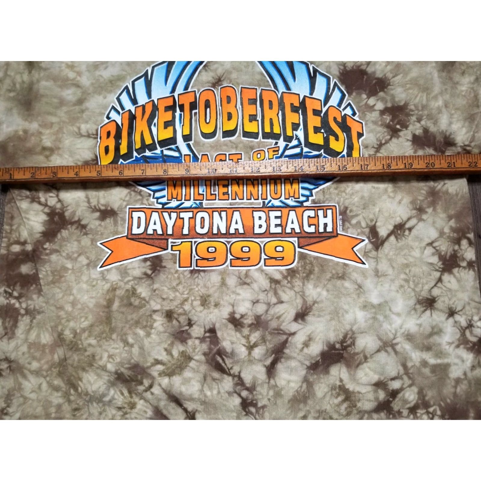 Doublet VINTAGE Daytona Bike Week T-Shirt Mens XL 1999 Brown Tie Dye Double-Sided Logo 90s Rattle Snake Eagle Skull Harley Florida Biker Cover Photo Ready Size US XL / EU 56 / 4 - 4 Thumbnail